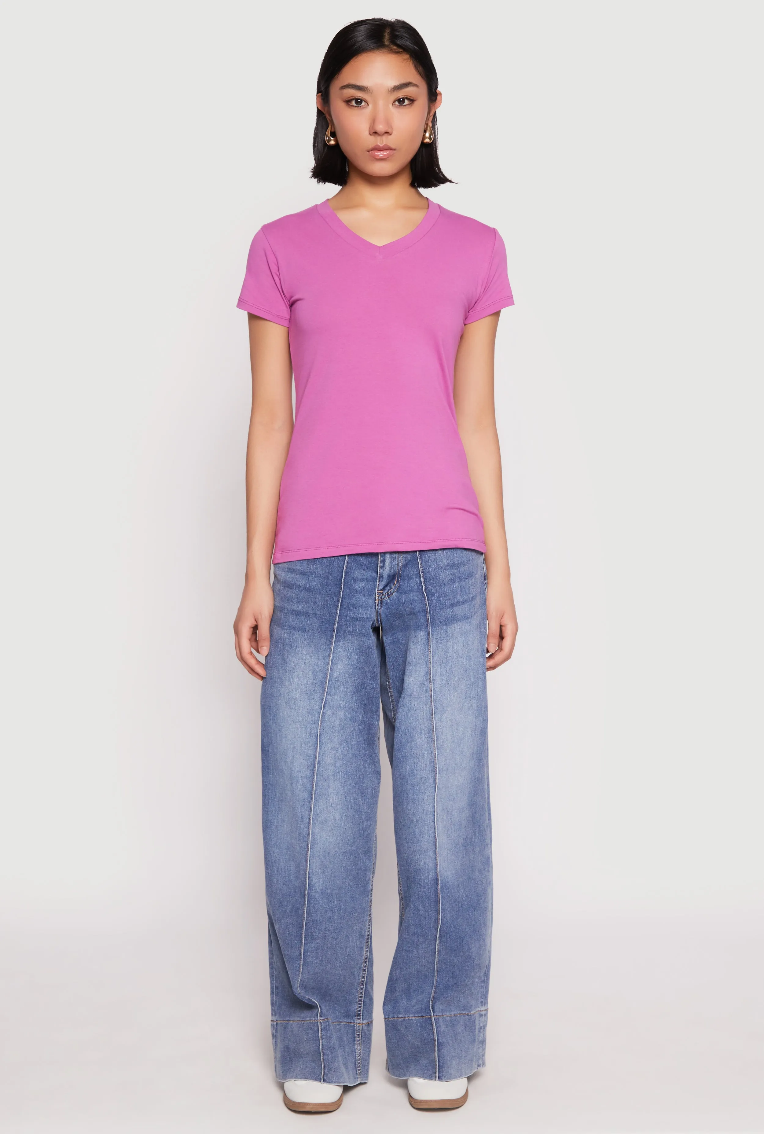 V Neck Short Sleeve Tee sold by Rainbow