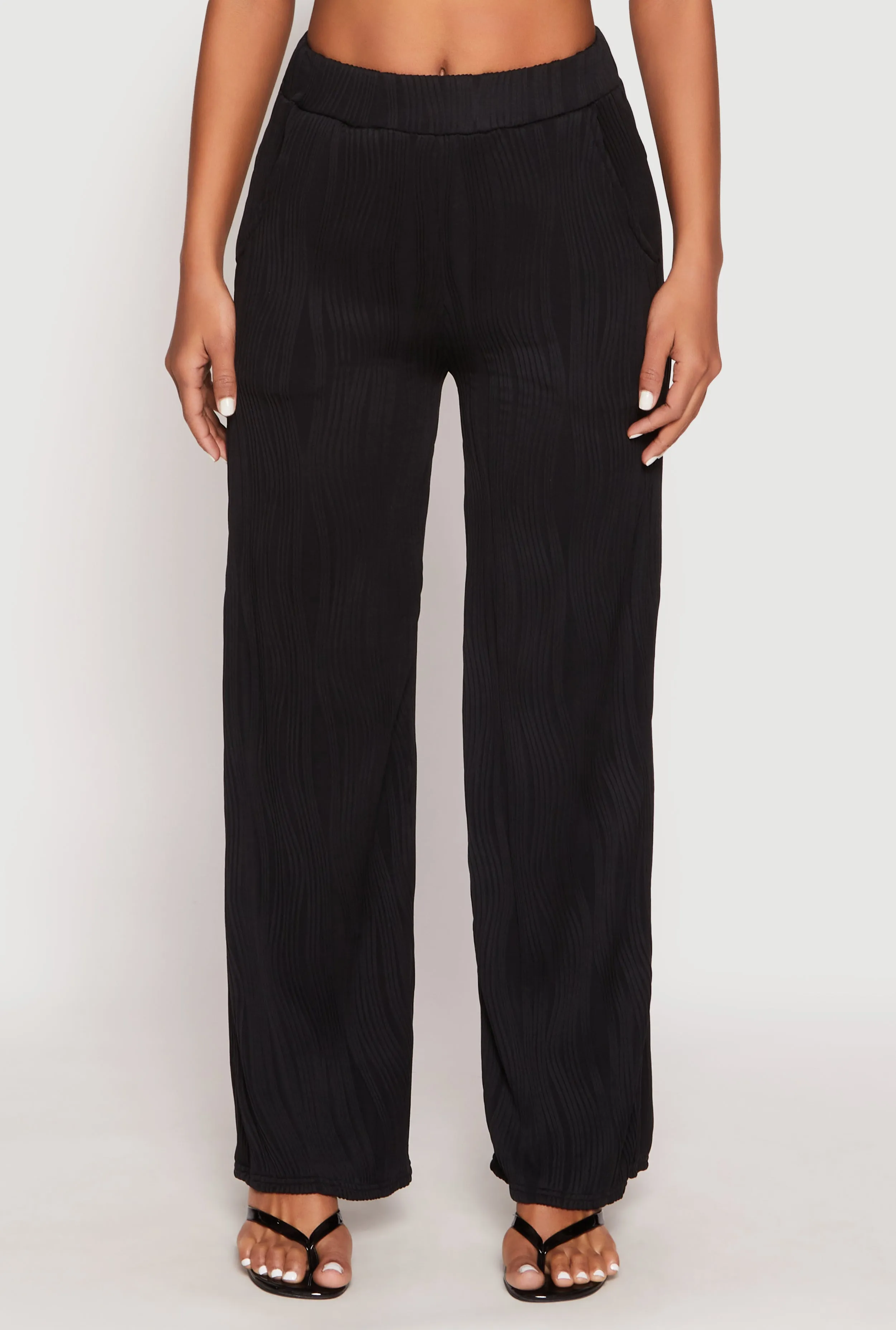 Textured Knit Pull On Wide Leg Pants sold by Rainbow product image thumbnail 2