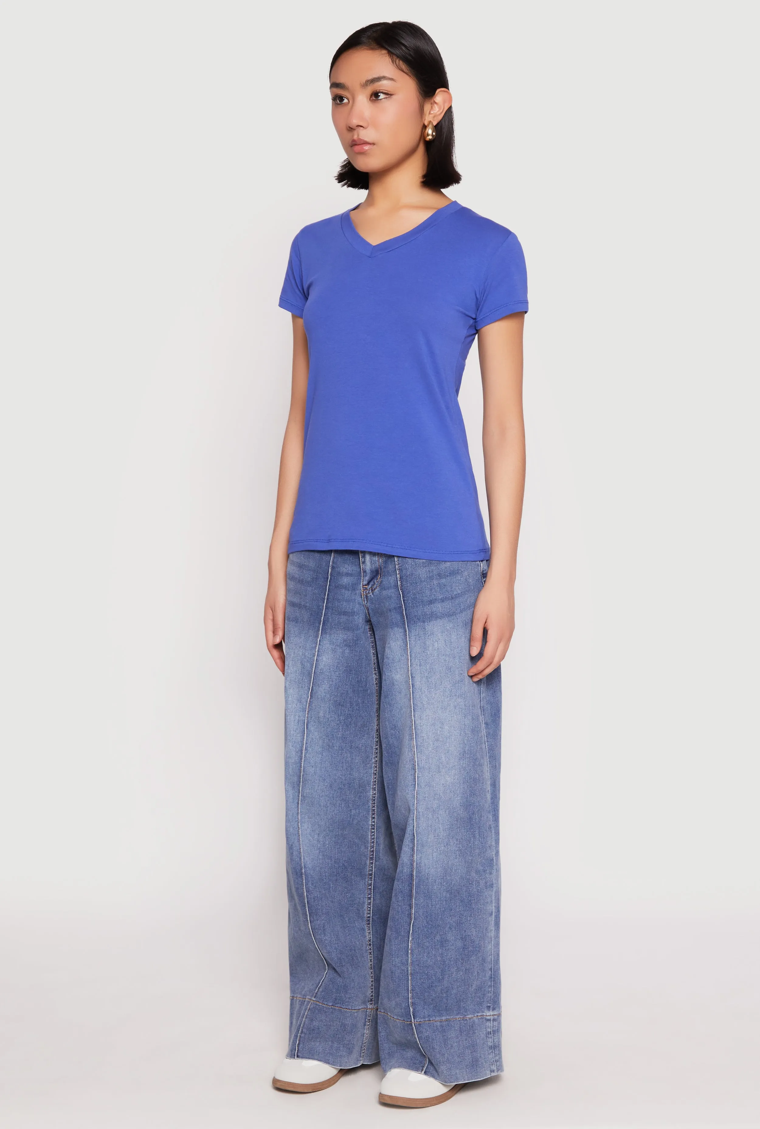 V Neck Short Sleeve Tee sold by Rainbow product image thumbnail 5