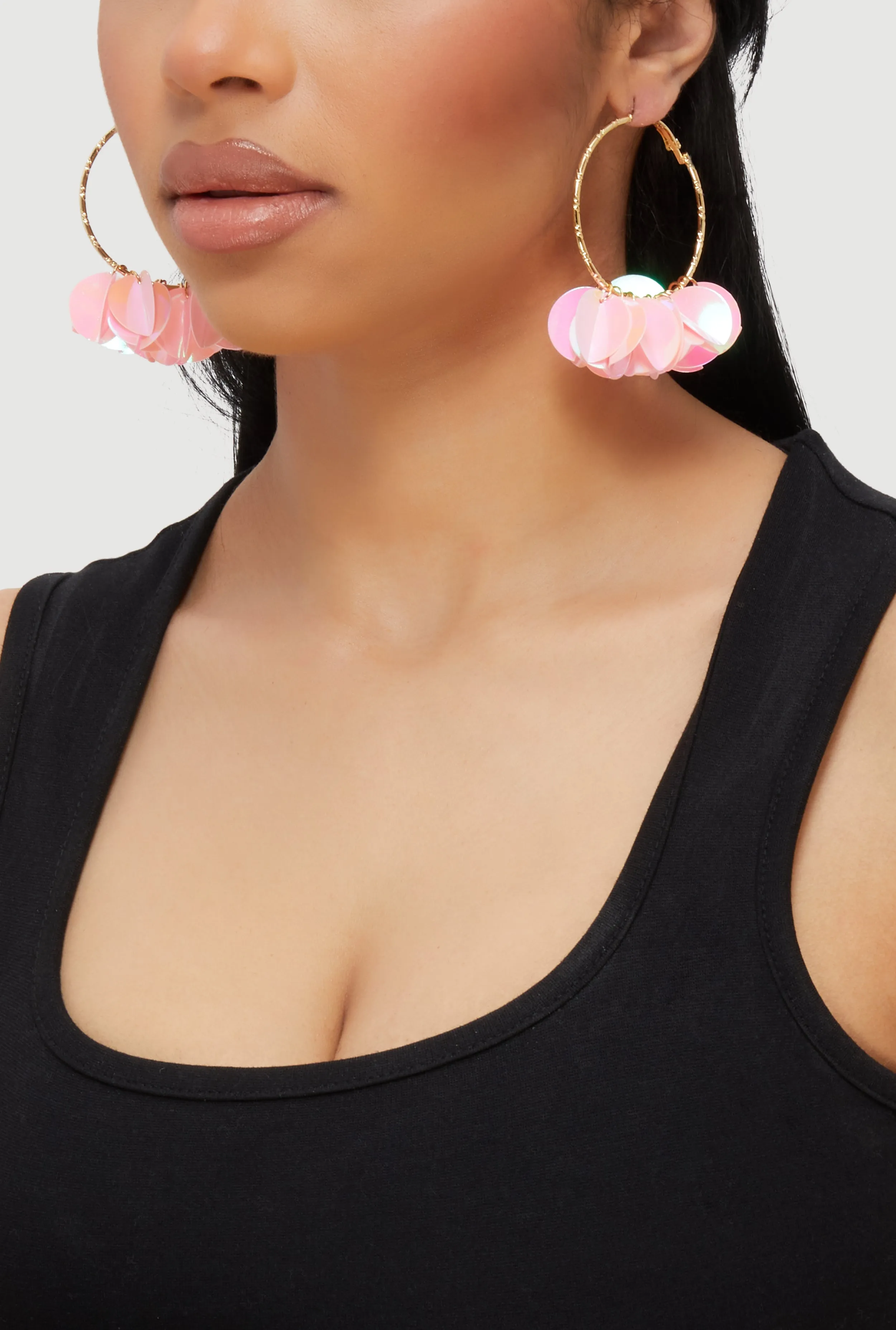 Sequin Petal Hoop Earrings sold by Rainbow product image thumbnail 2
