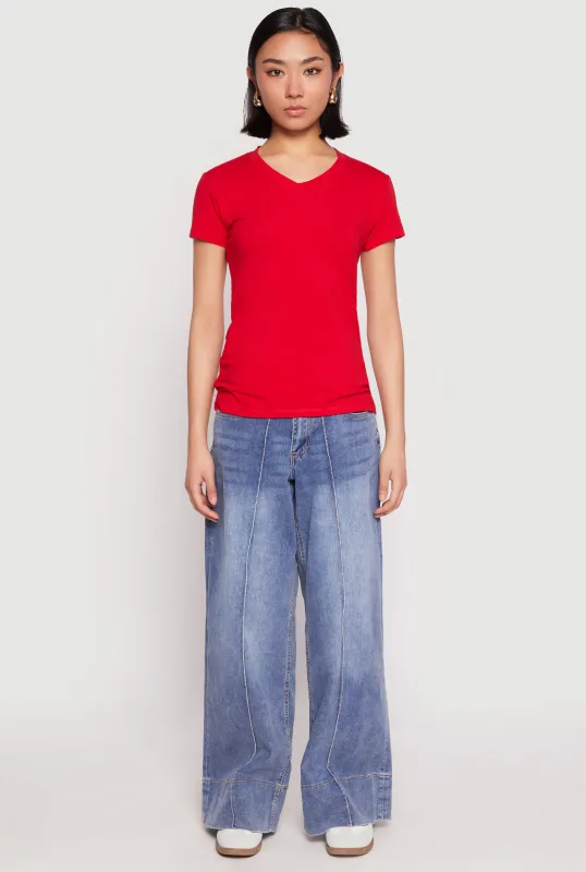 V Neck Short Sleeve Tee sold by Rainbow