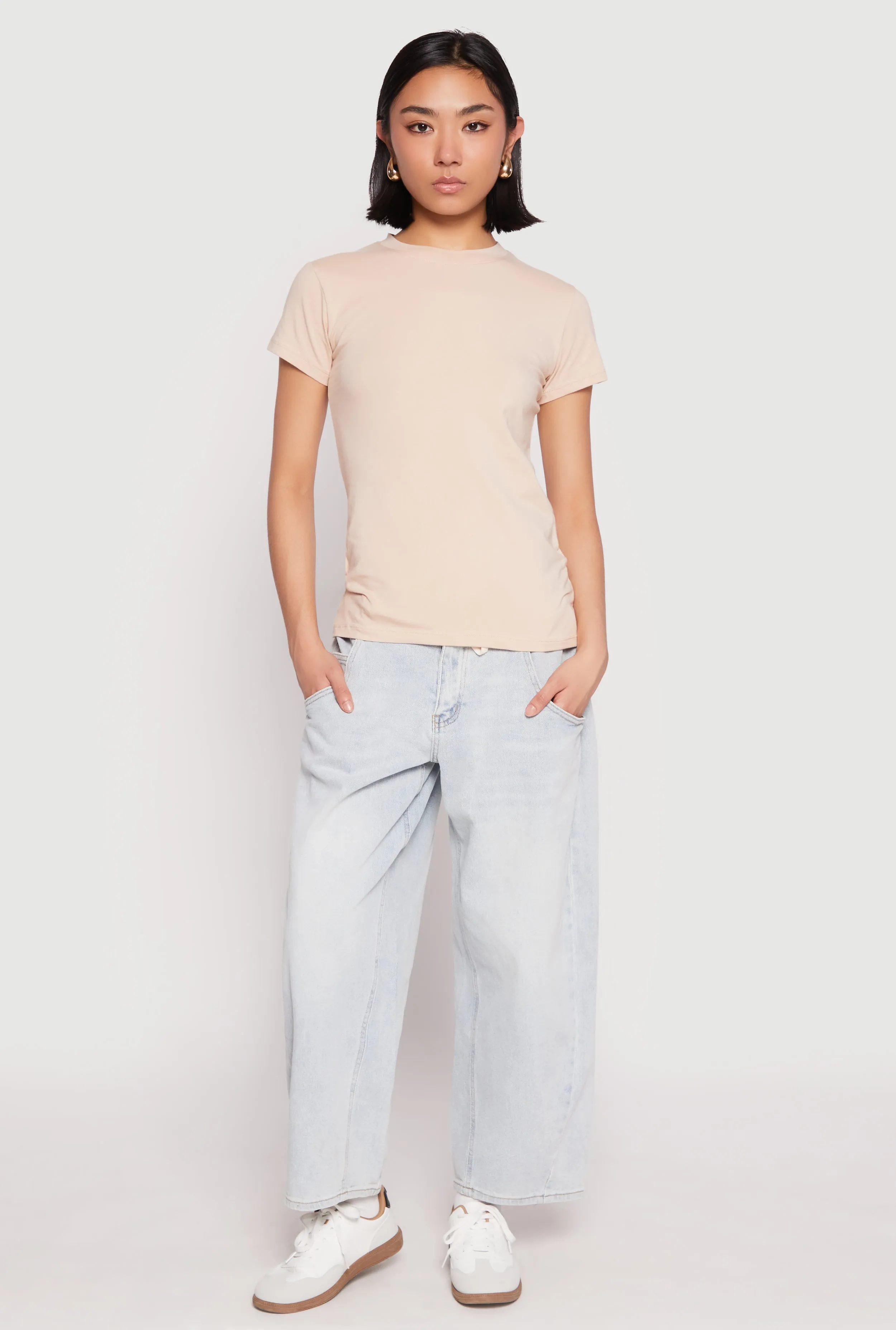 High Neck Short Sleeve Tee sold by Rainbow product image thumbnail 3