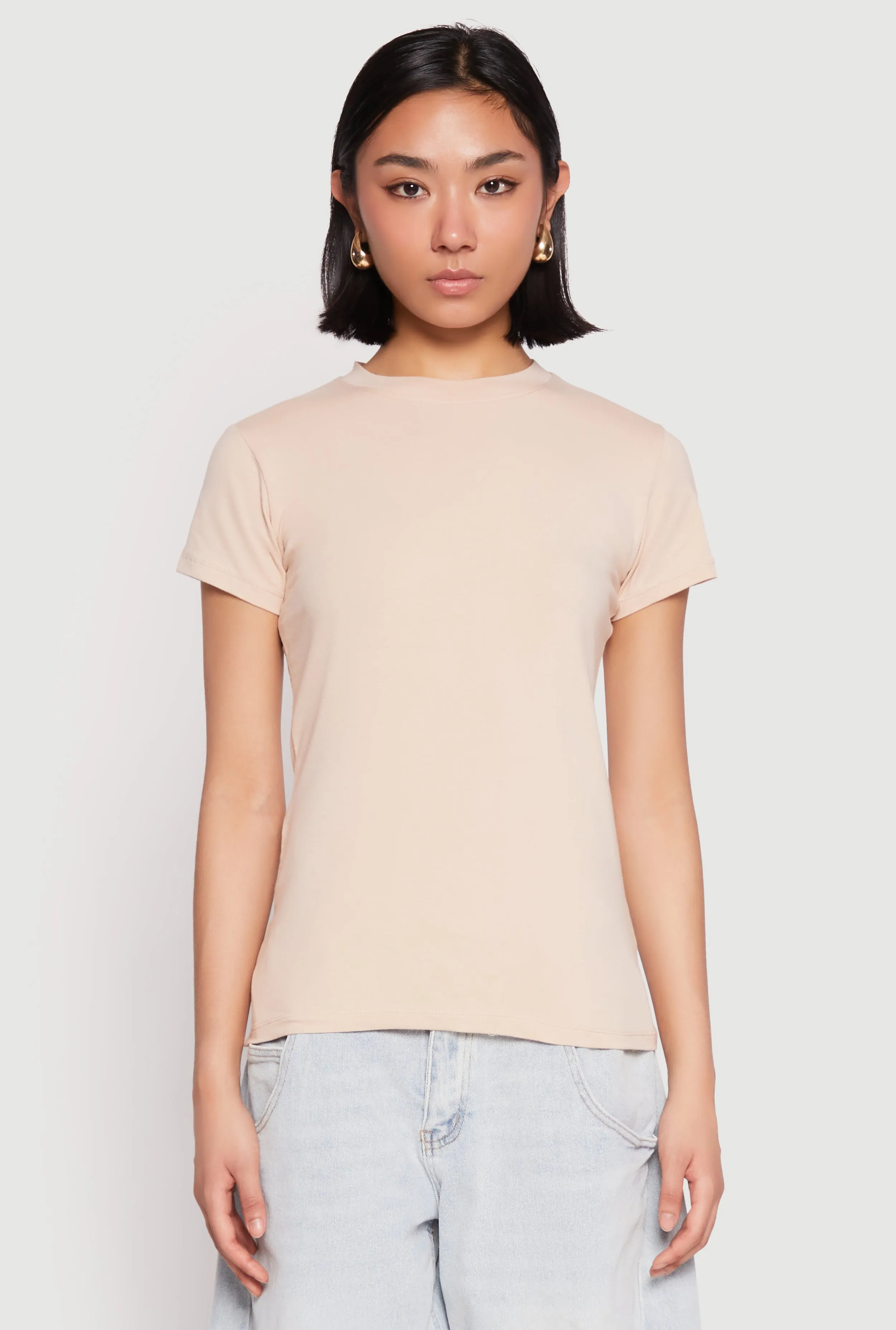 High Neck Short Sleeve Tee sold by Rainbow product image thumbnail 2