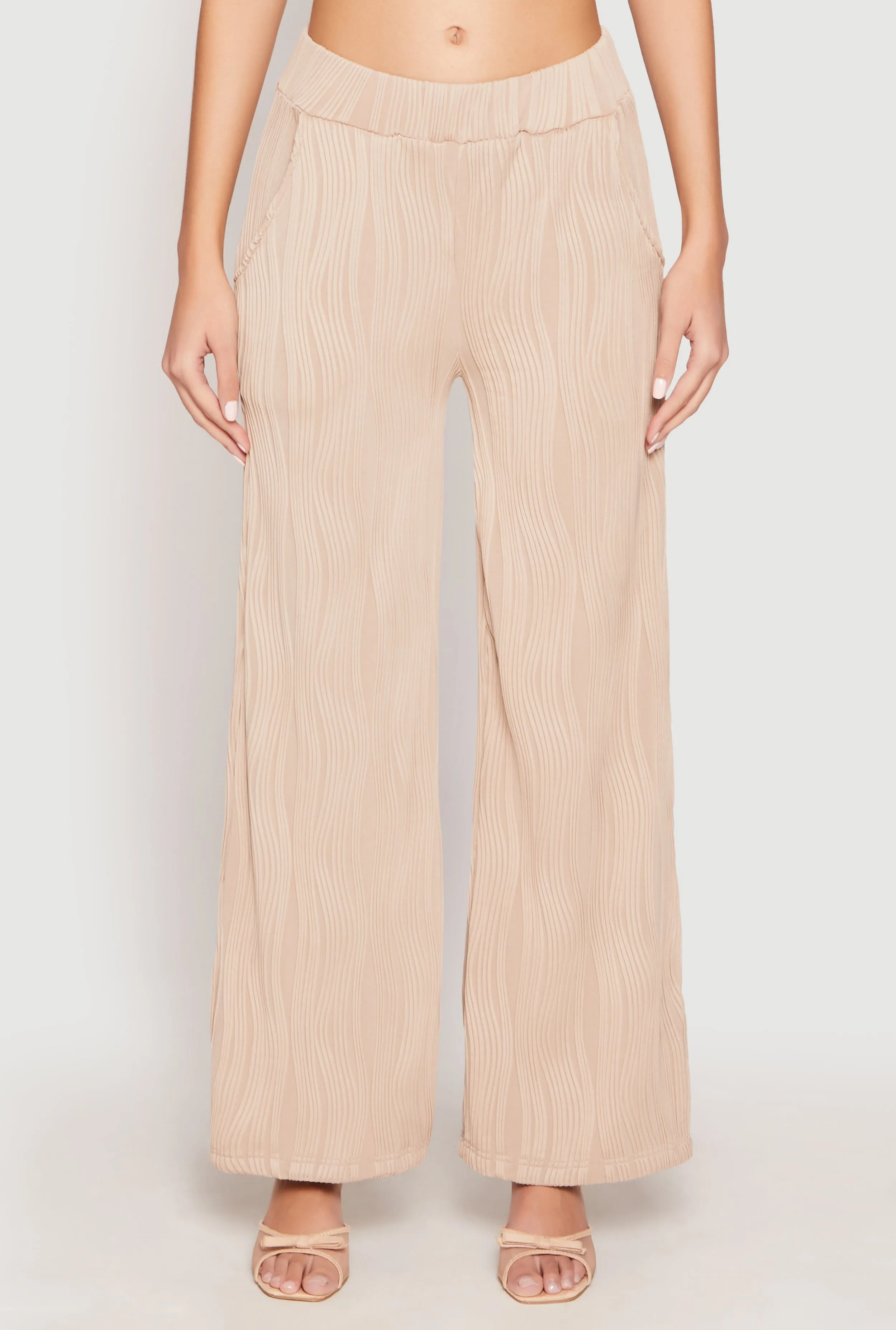 Textured Knit Pull On Wide Leg Pants sold by Rainbow product image thumbnail 2