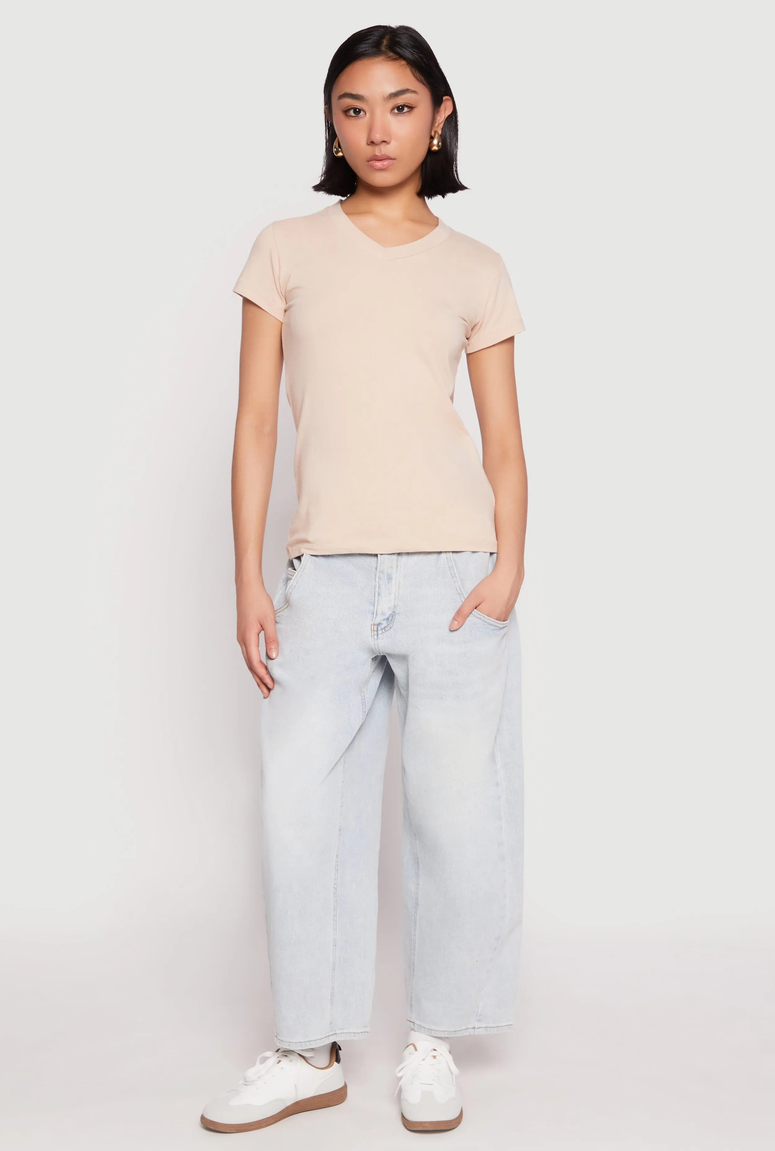 V Neck Short Sleeve Tee sold by Rainbow product image thumbnail 3