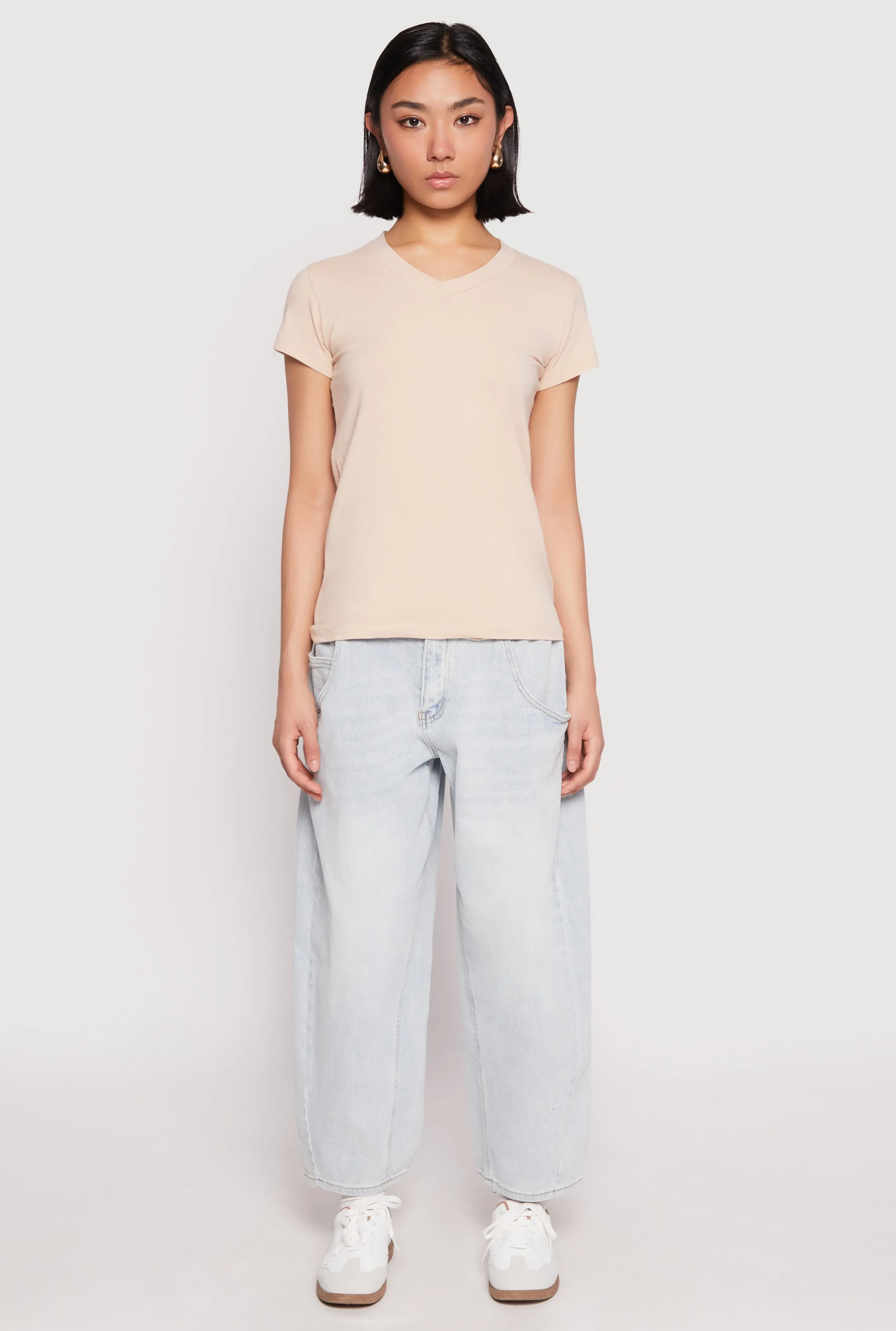 V Neck Short Sleeve Tee sold by Rainbow