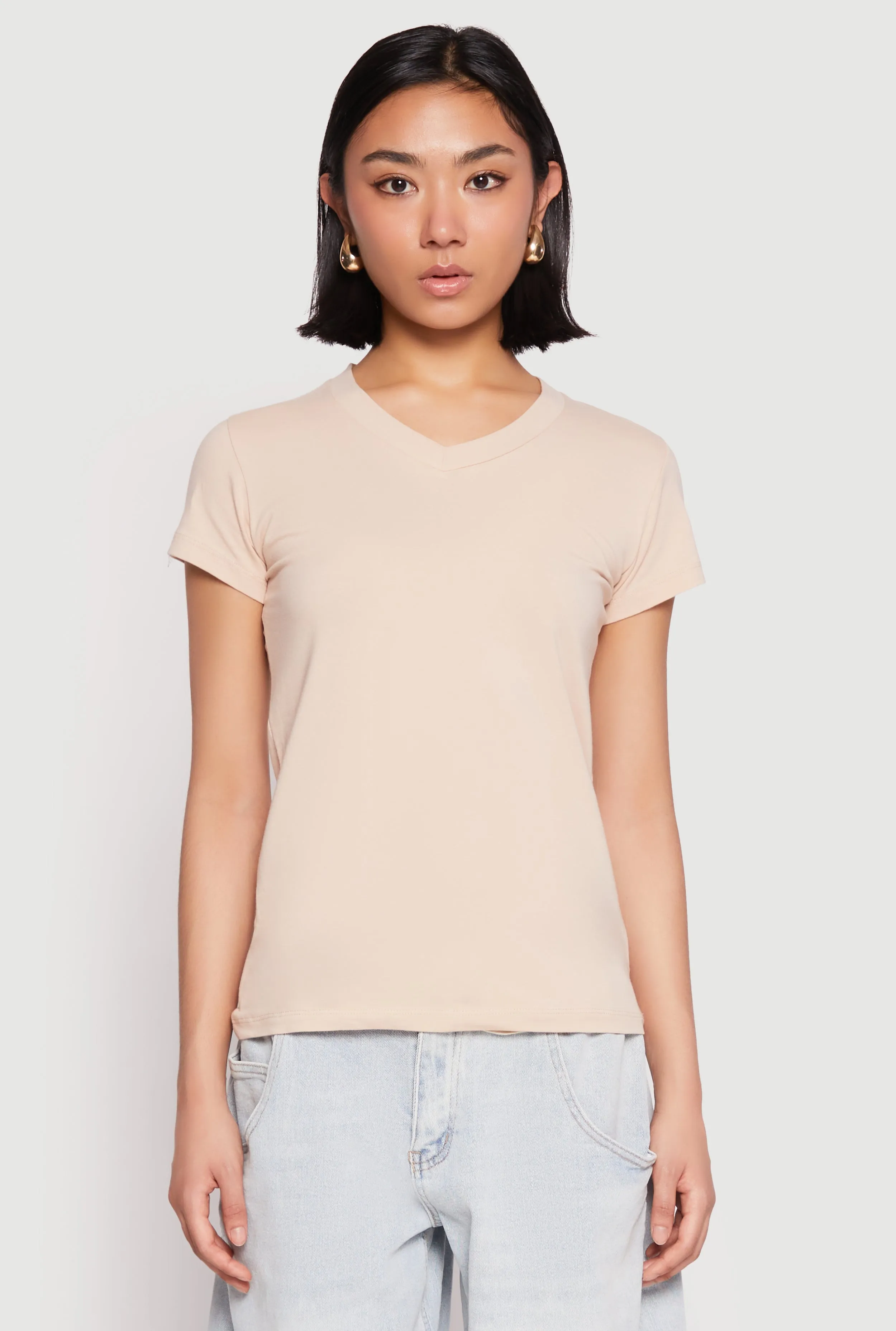 V Neck Short Sleeve Tee sold by Rainbow product image thumbnail 2