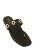 Geometric Metallic Eyelet Thong Slide Sandals sold by Rainbow