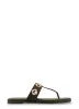 Geometric Metallic Eyelet Thong Slide Sandals sold by Rainbow