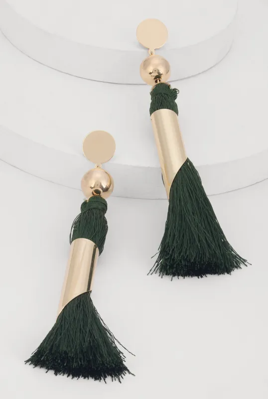 Statement Tassel Earrings sold by Rainbow