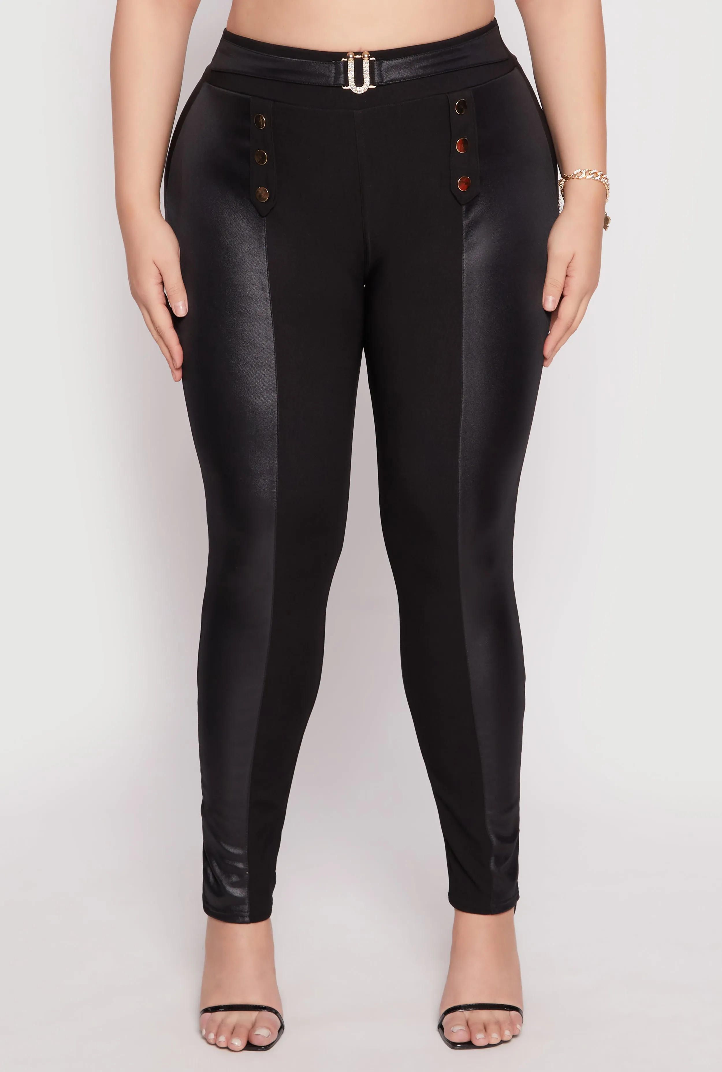 Plus Size Leather Look High Waisted Pants sold by Rainbow product image thumbnail 3