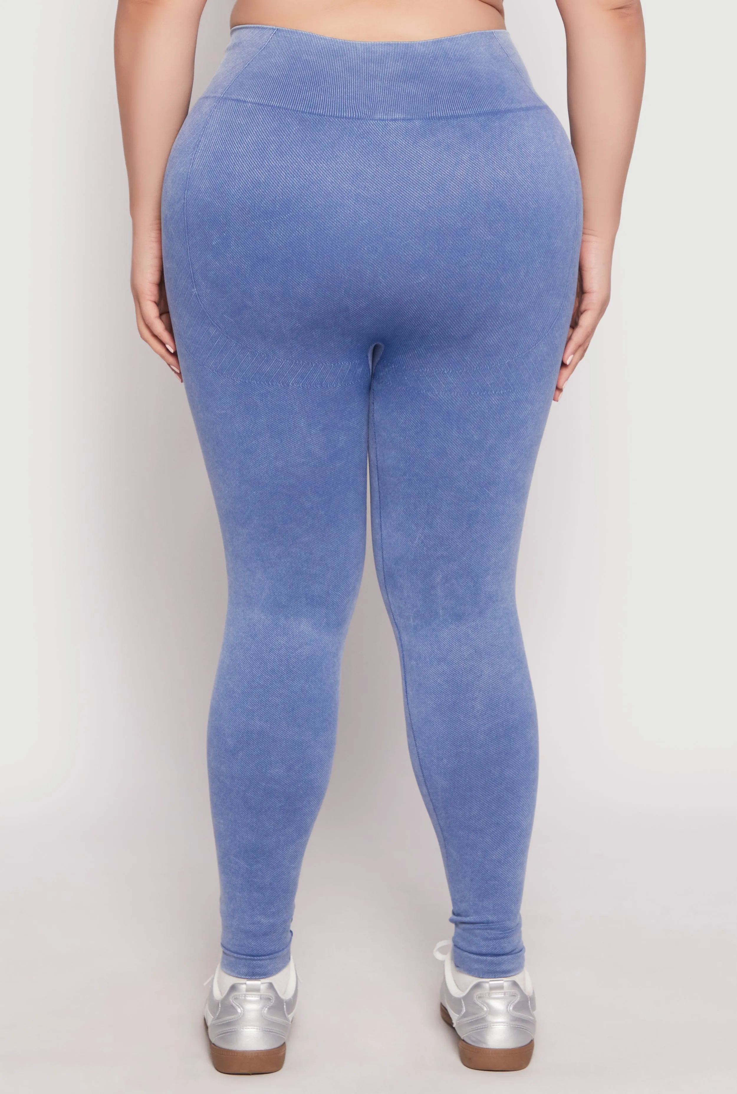 Plus Size Seamless Acid Wash Compression Rib Leggings sold by Rainbow product image thumbnail 3