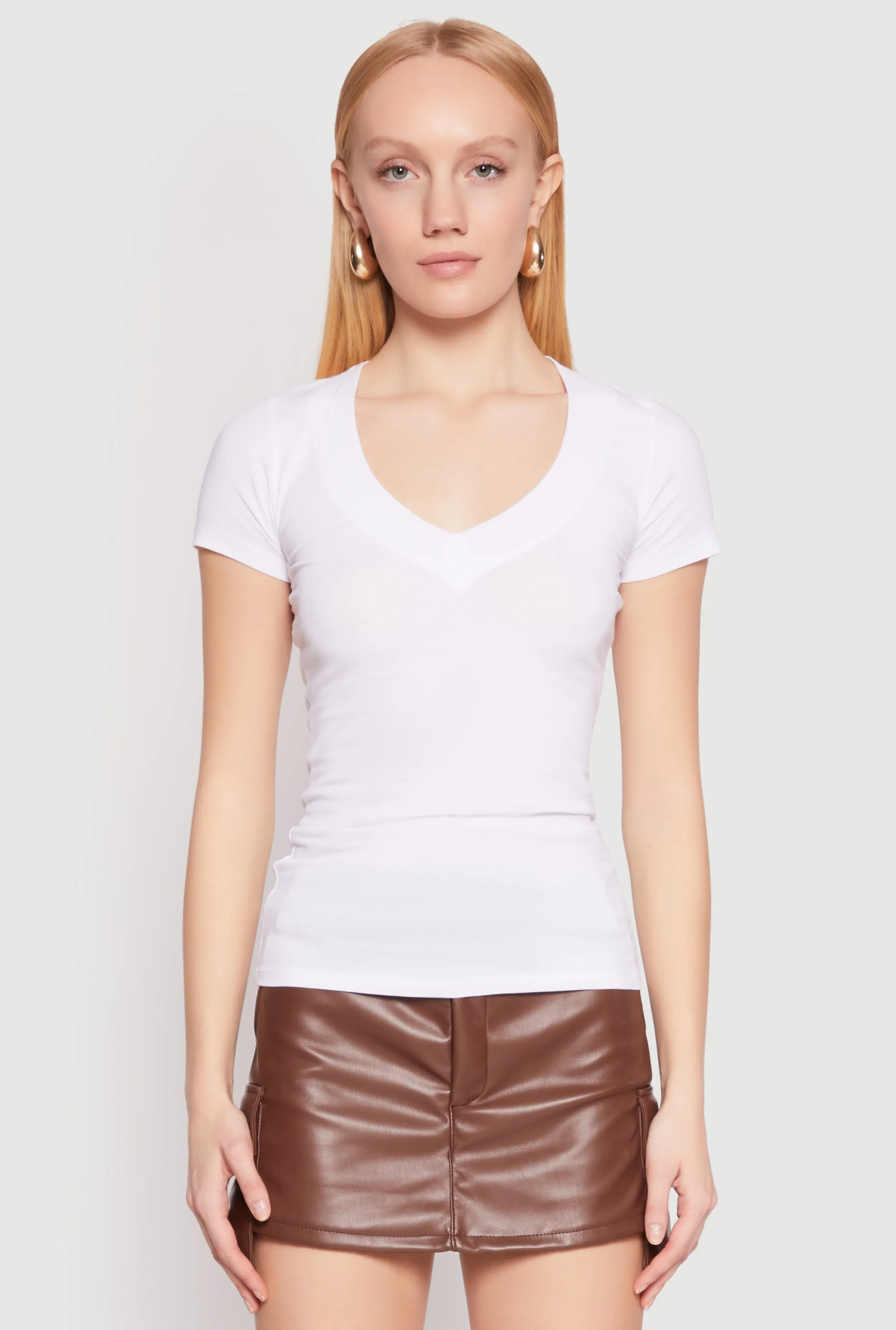 Short Sleeve V Neck T Shirt sold by Rainbow product image thumbnail 2