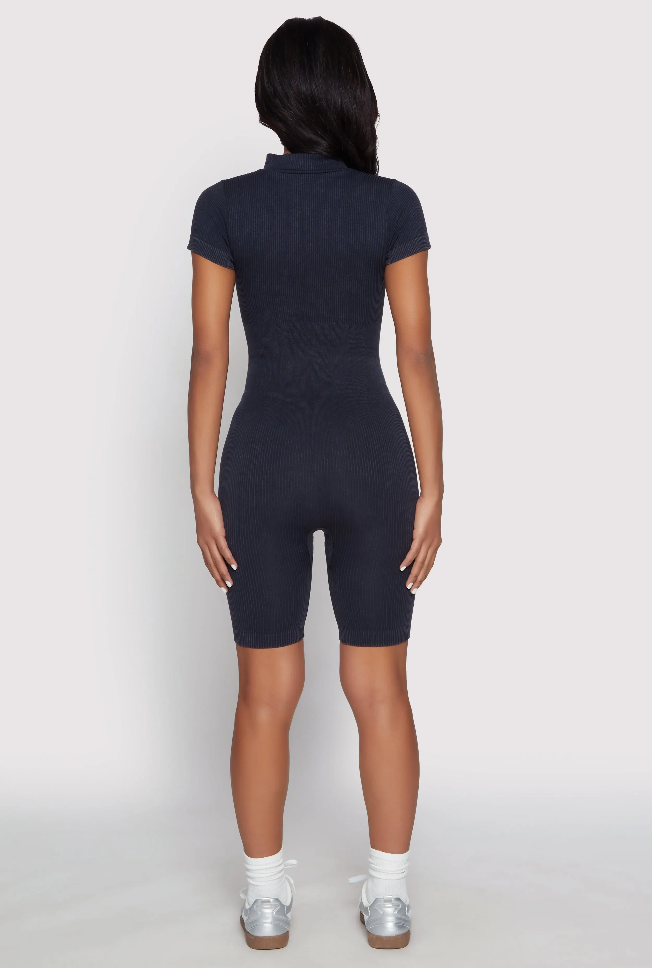 Acid Wash Biker Romper sold by Rainbow product image thumbnail 5