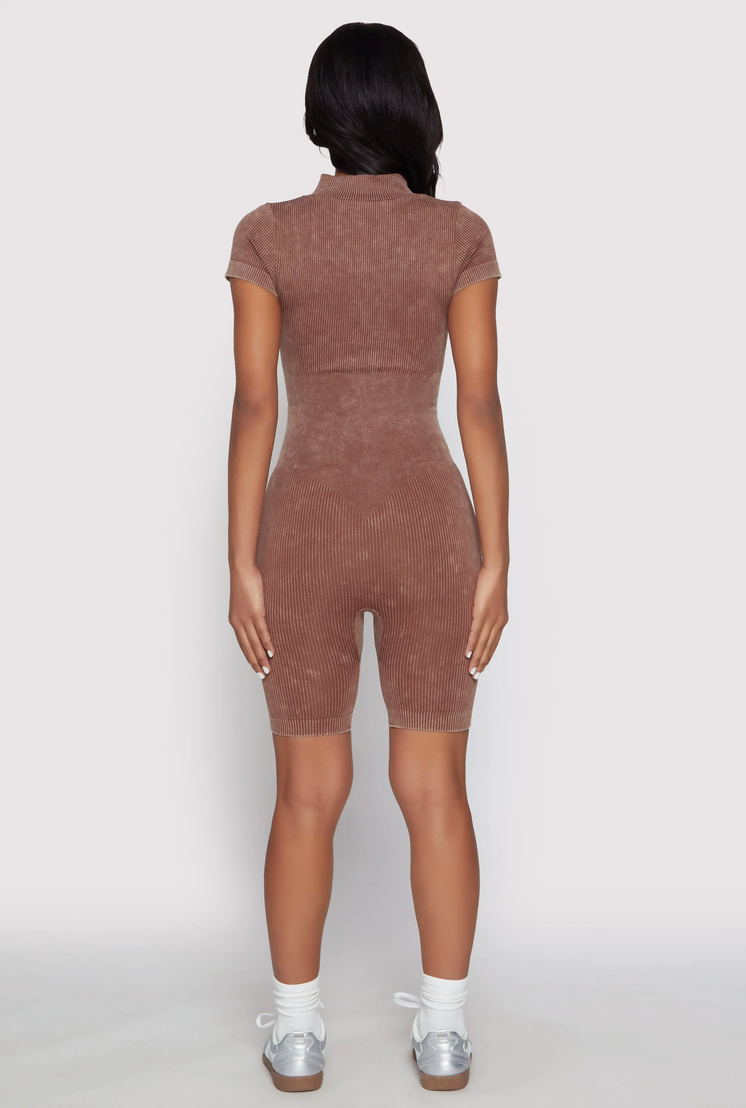 Acid Wash Biker Romper sold by Rainbow product image thumbnail 5