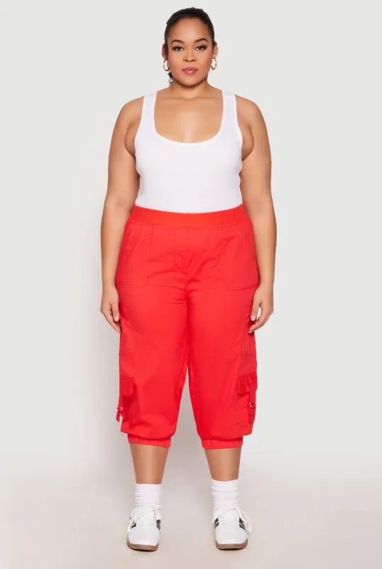 Plus Size Poplin Pull On Capri Pants sold by Rainbow