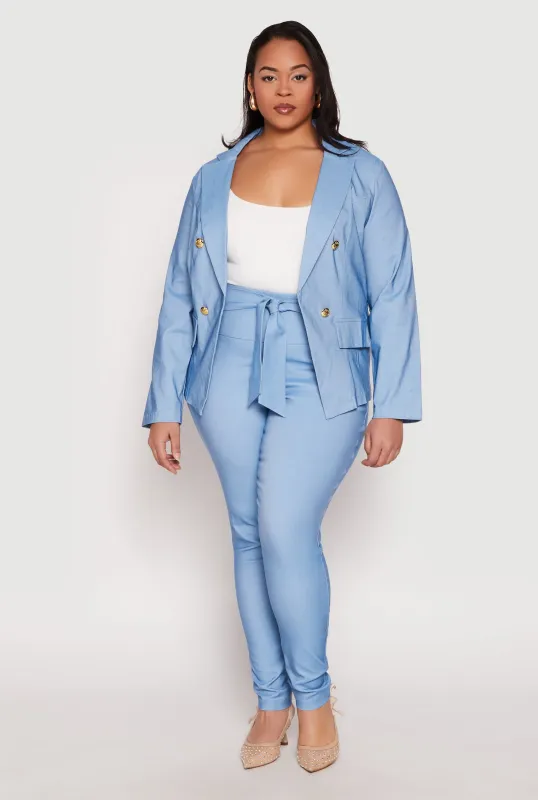 Plus Size Tie Front High Waisted Pants sold by Rainbow