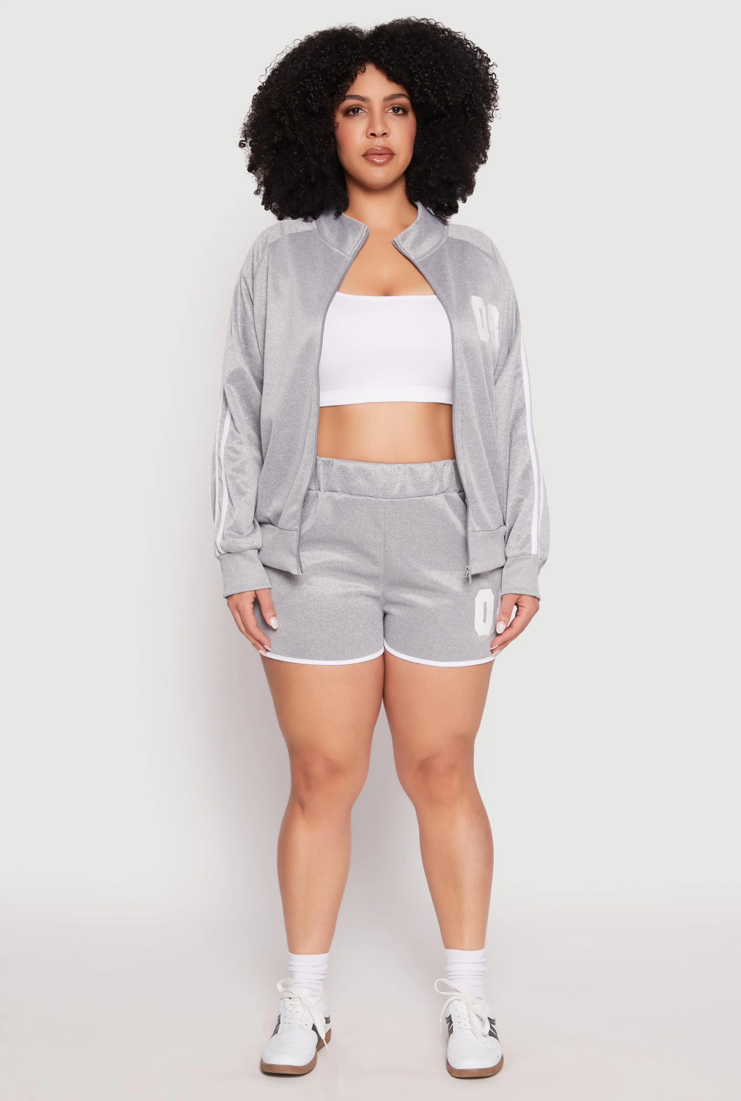 Plus Size 08 Varsity Stripe Track Jacket sold by Rainbow product image thumbnail 2