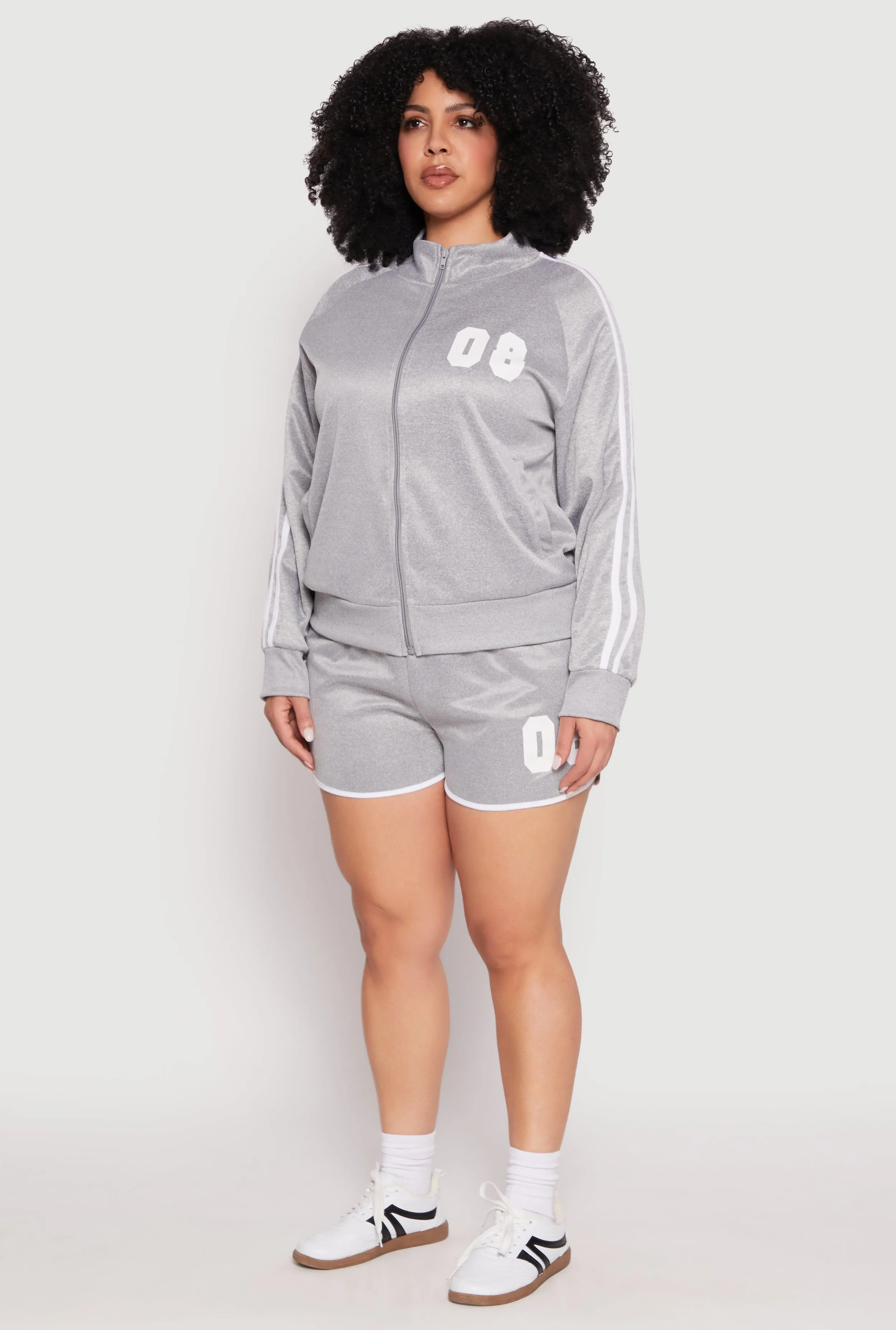 Plus Size 08 Varsity Stripe Track Jacket sold by Rainbow product image thumbnail 3