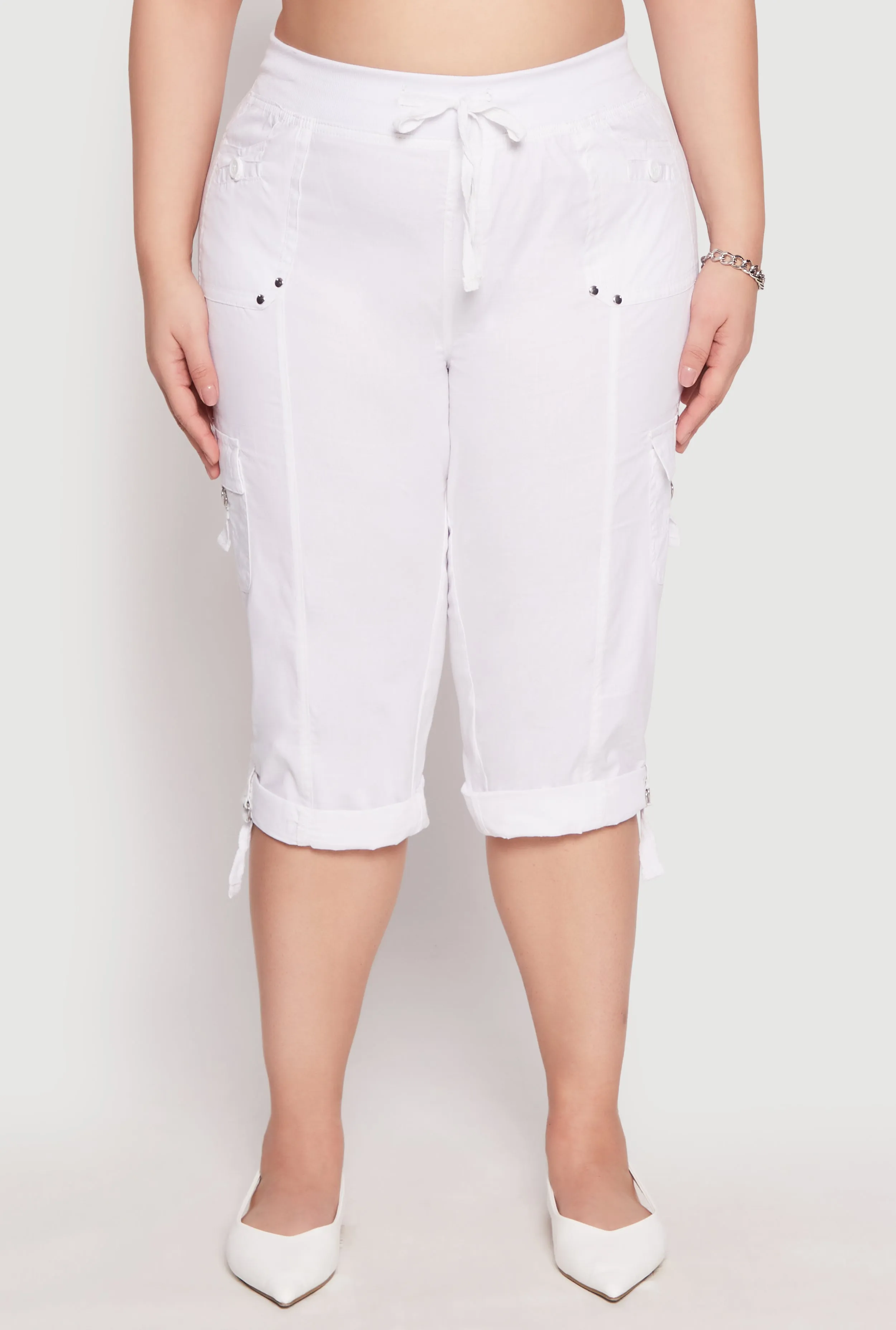 Plus Size Poplin Rolled Cuff Capri Pants sold by Rainbow product image thumbnail 5