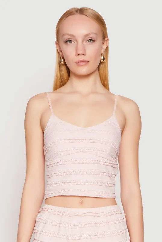 Almost Famous Tiered Cropped Cami sold by Rainbow