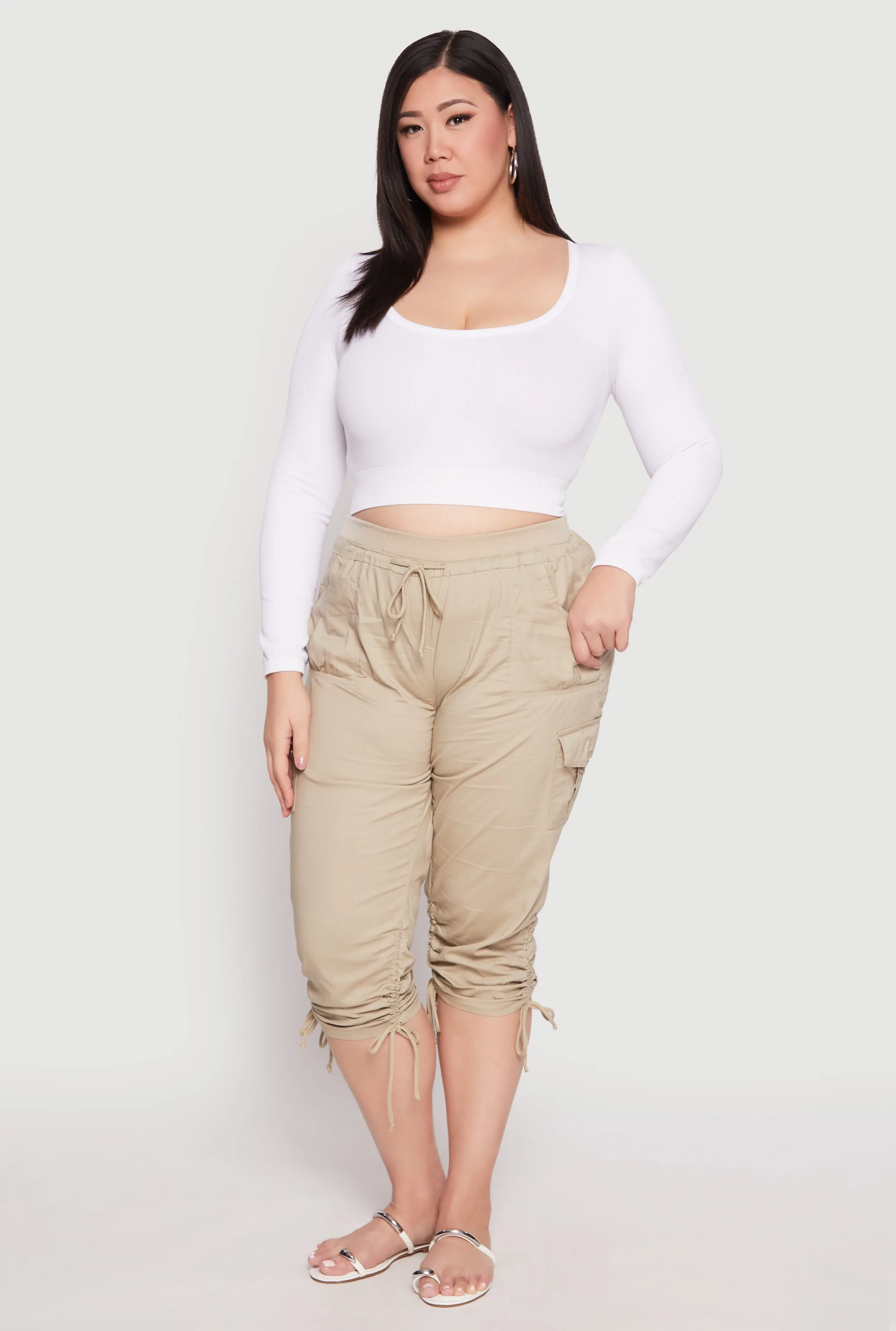 Plus Size Side Ruched Bermuda Shorts sold by Rainbow product image thumbnail 2