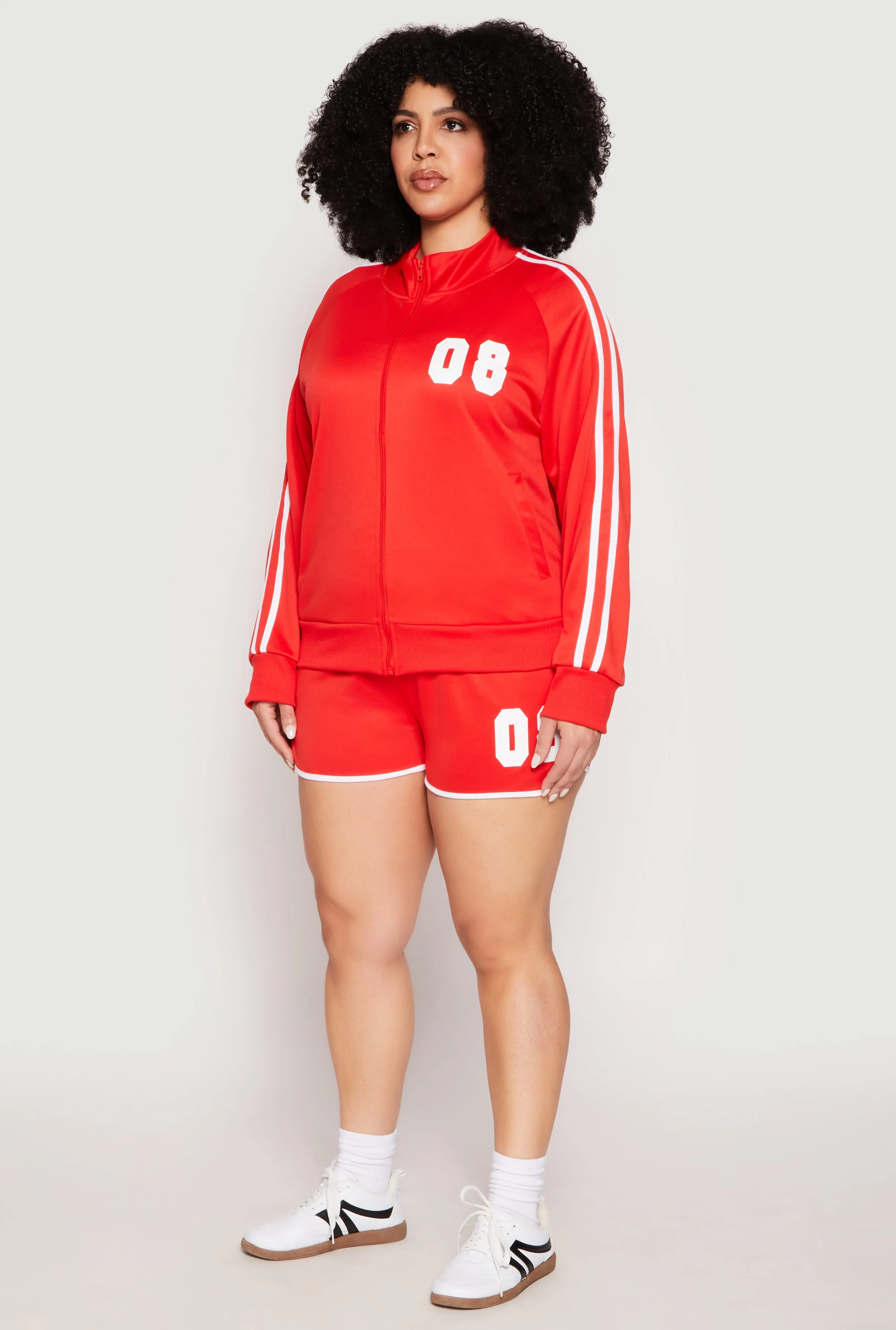 Plus Size 08 Varsity Stripe Track Jacket sold by Rainbow product image thumbnail 3