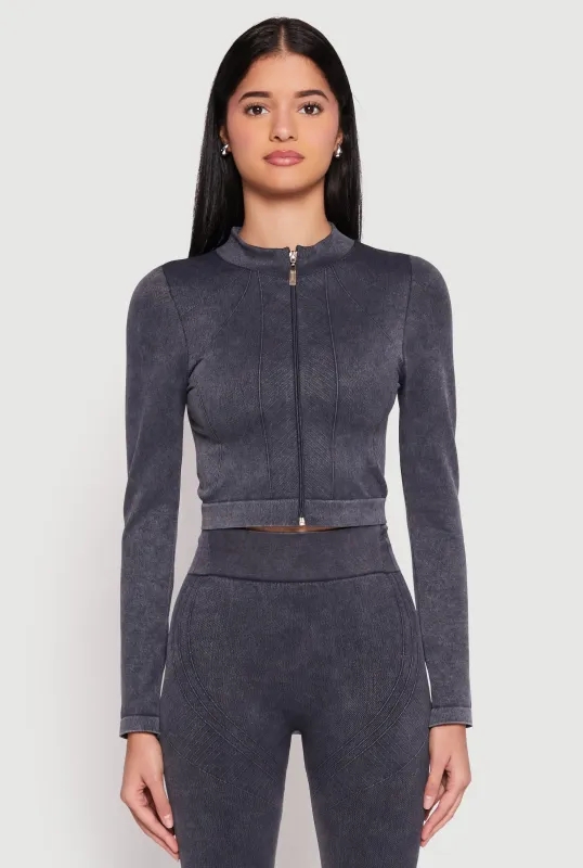 Seamless Mineral Wash Track Jacket sold by Rainbow