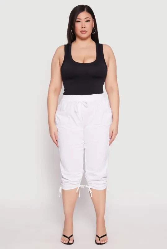 Plus Size Side Ruched Bermuda Shorts sold by Rainbow