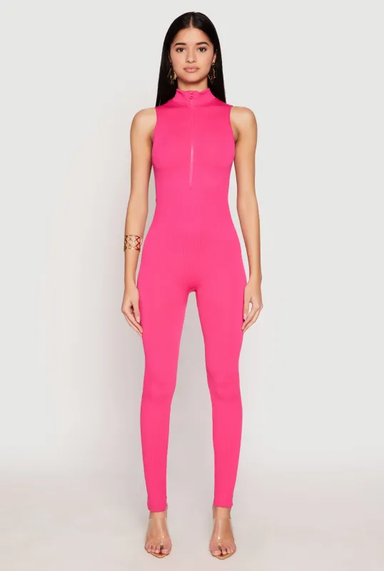 Quarter Zip Sleeveless Catsuit sold by Rainbow