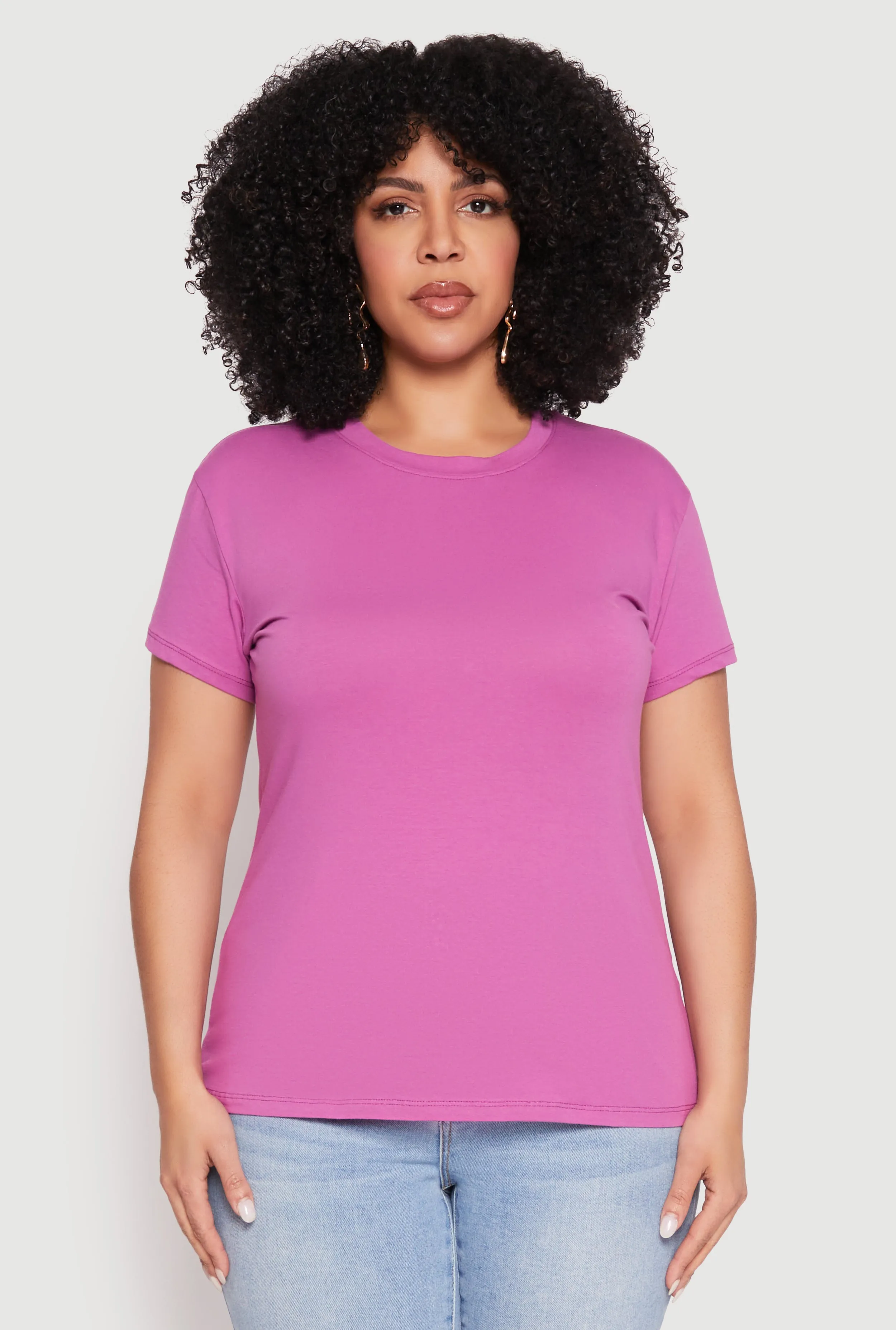 Plus Size Short Sleeve Crew Neck T Shirt sold by Rainbow product image thumbnail 2
