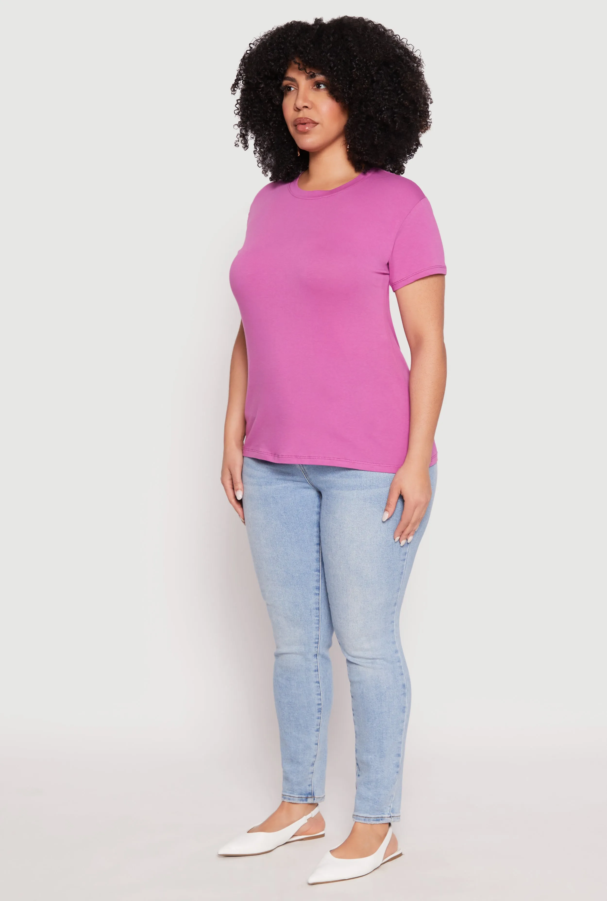 Plus Size Short Sleeve Crew Neck T Shirt sold by Rainbow product image thumbnail 5
