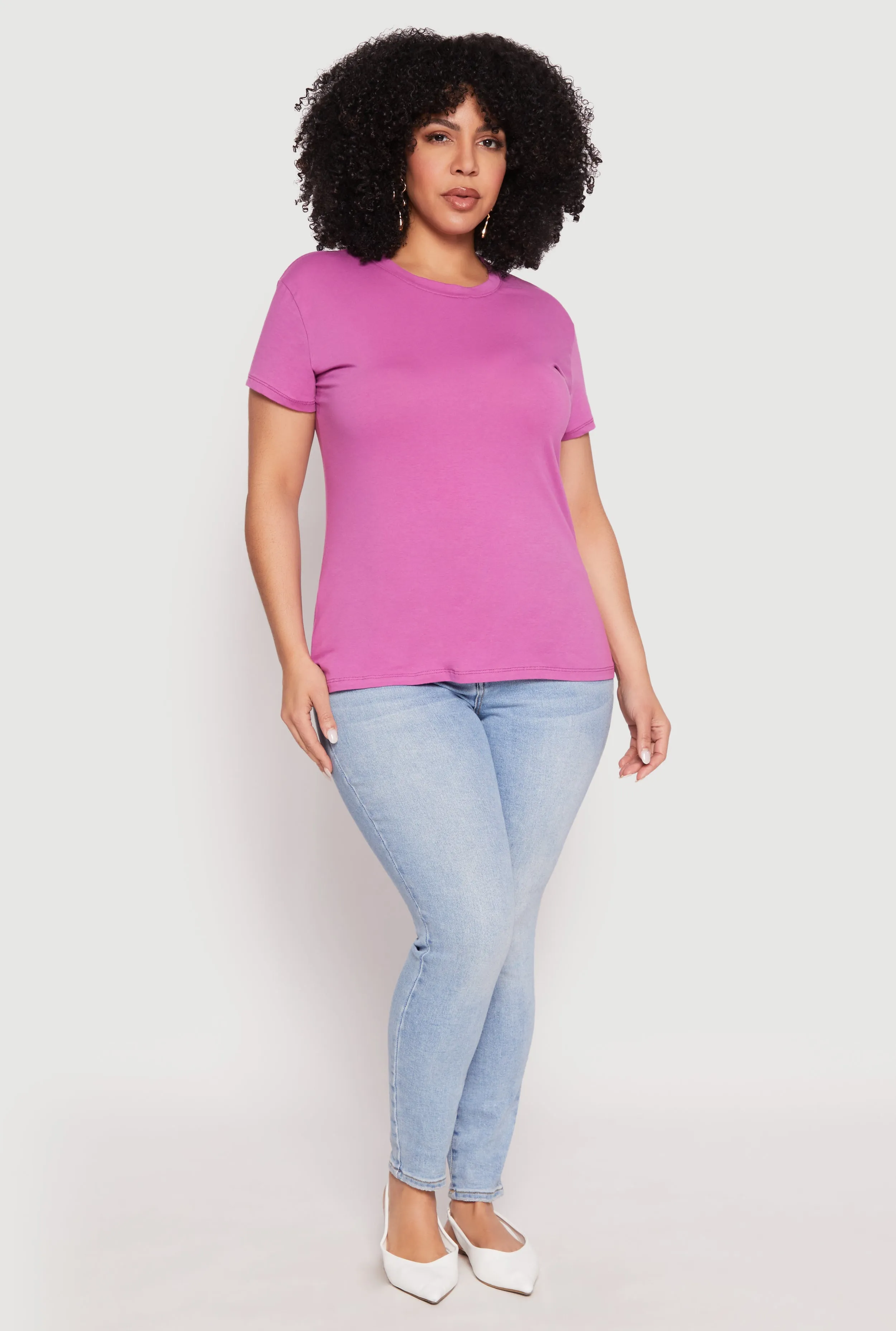 Plus Size Short Sleeve Crew Neck T Shirt sold by Rainbow product image thumbnail 3