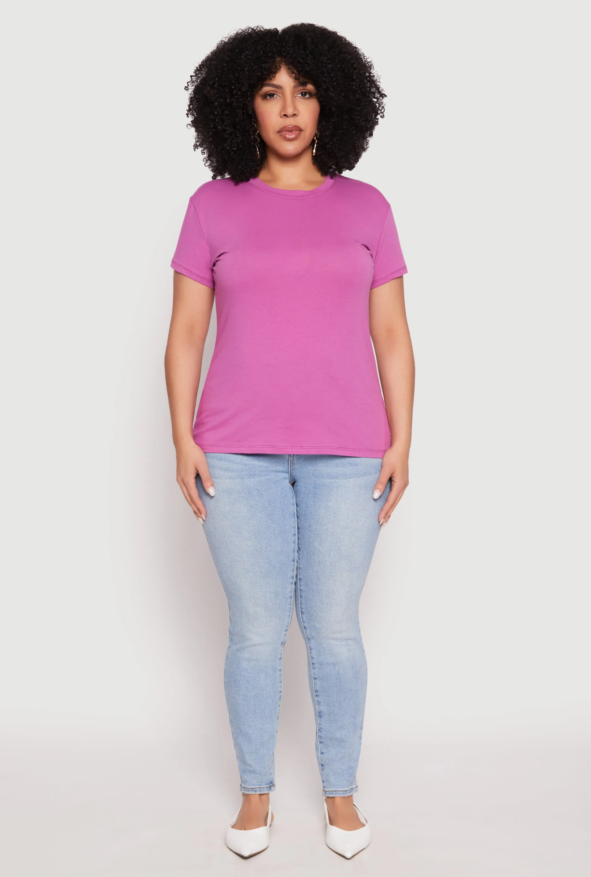 Plus Size Short Sleeve Crew Neck T Shirt sold by Rainbow