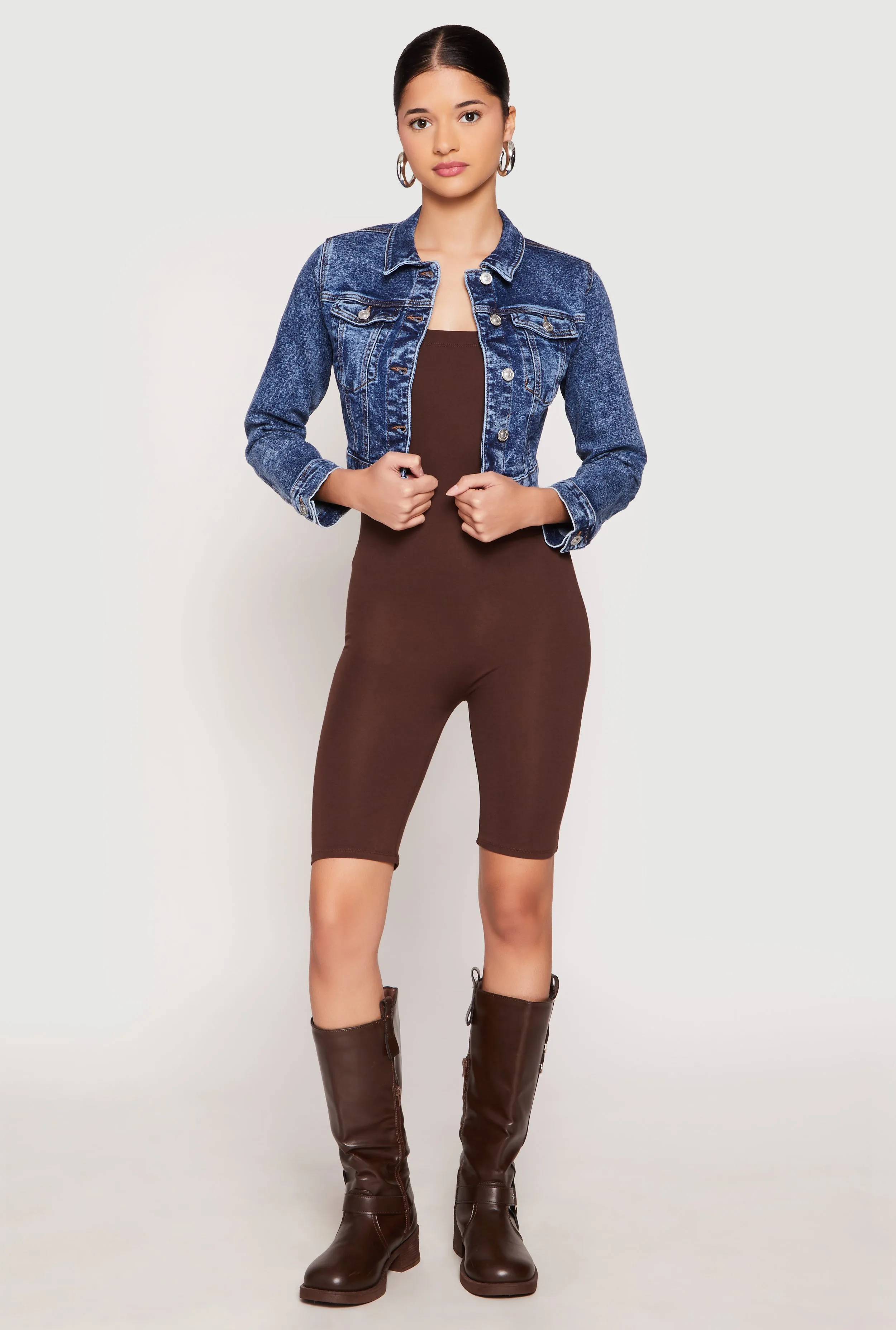 WAX Mineral Wash Cropped Denim Jacket sold by Rainbow product image thumbnail 3