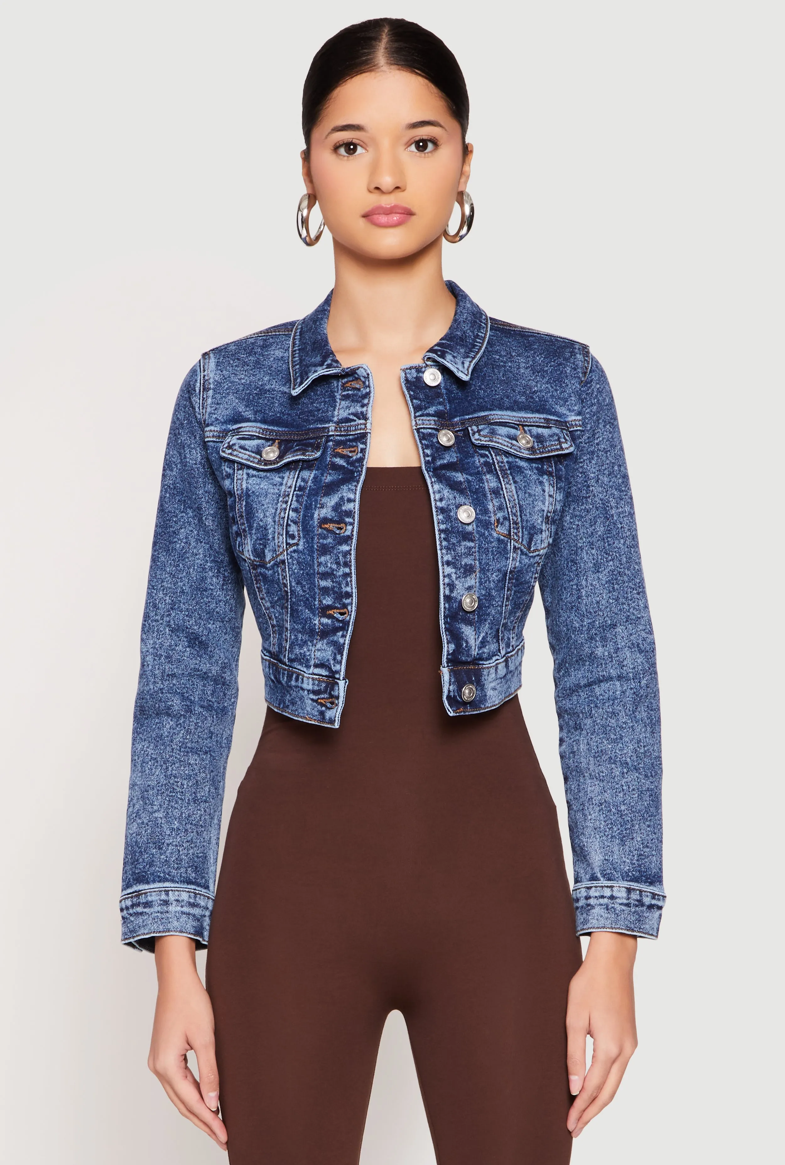 WAX Mineral Wash Cropped Denim Jacket sold by Rainbow product image thumbnail 2