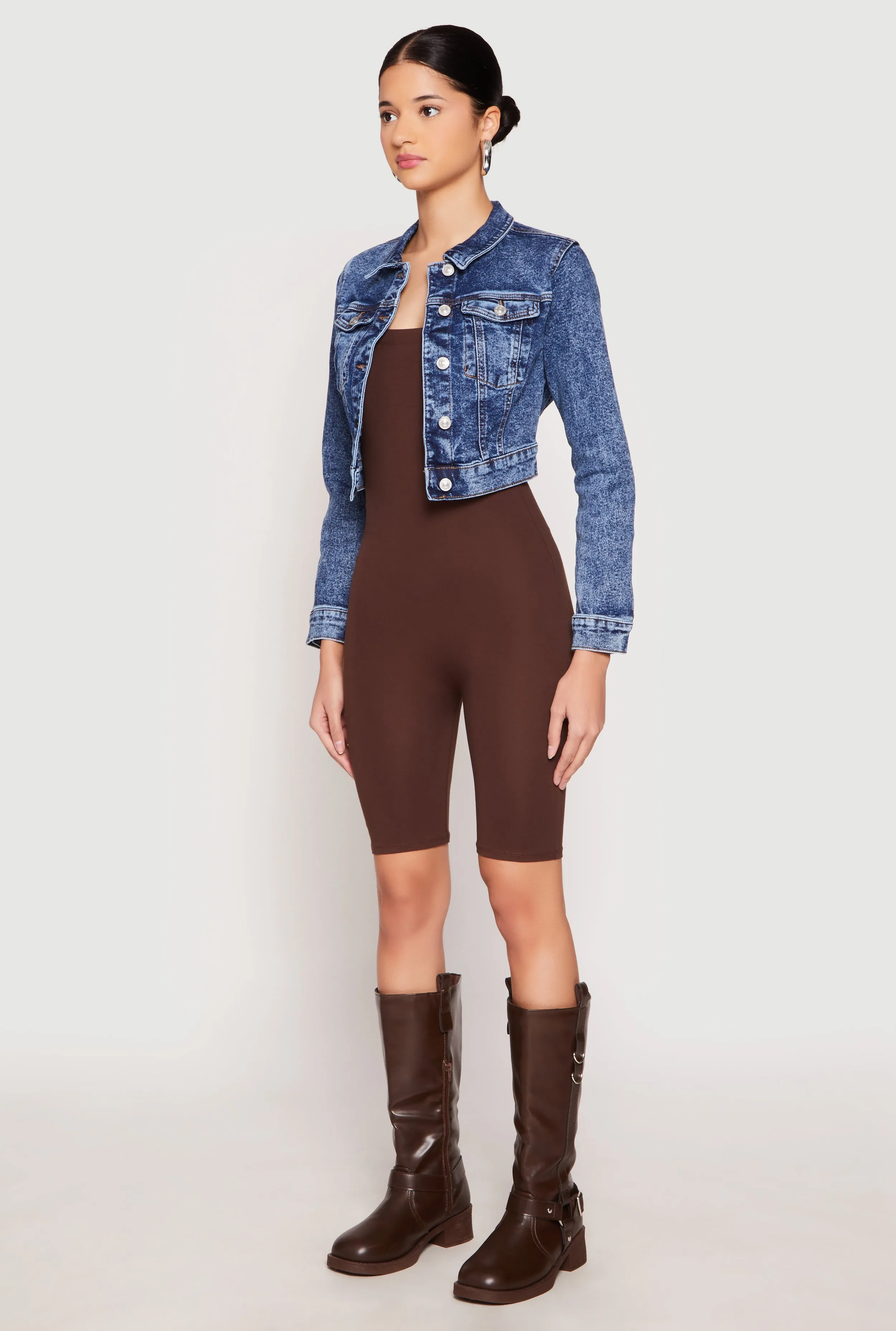 WAX Mineral Wash Cropped Denim Jacket sold by Rainbow product image thumbnail 5