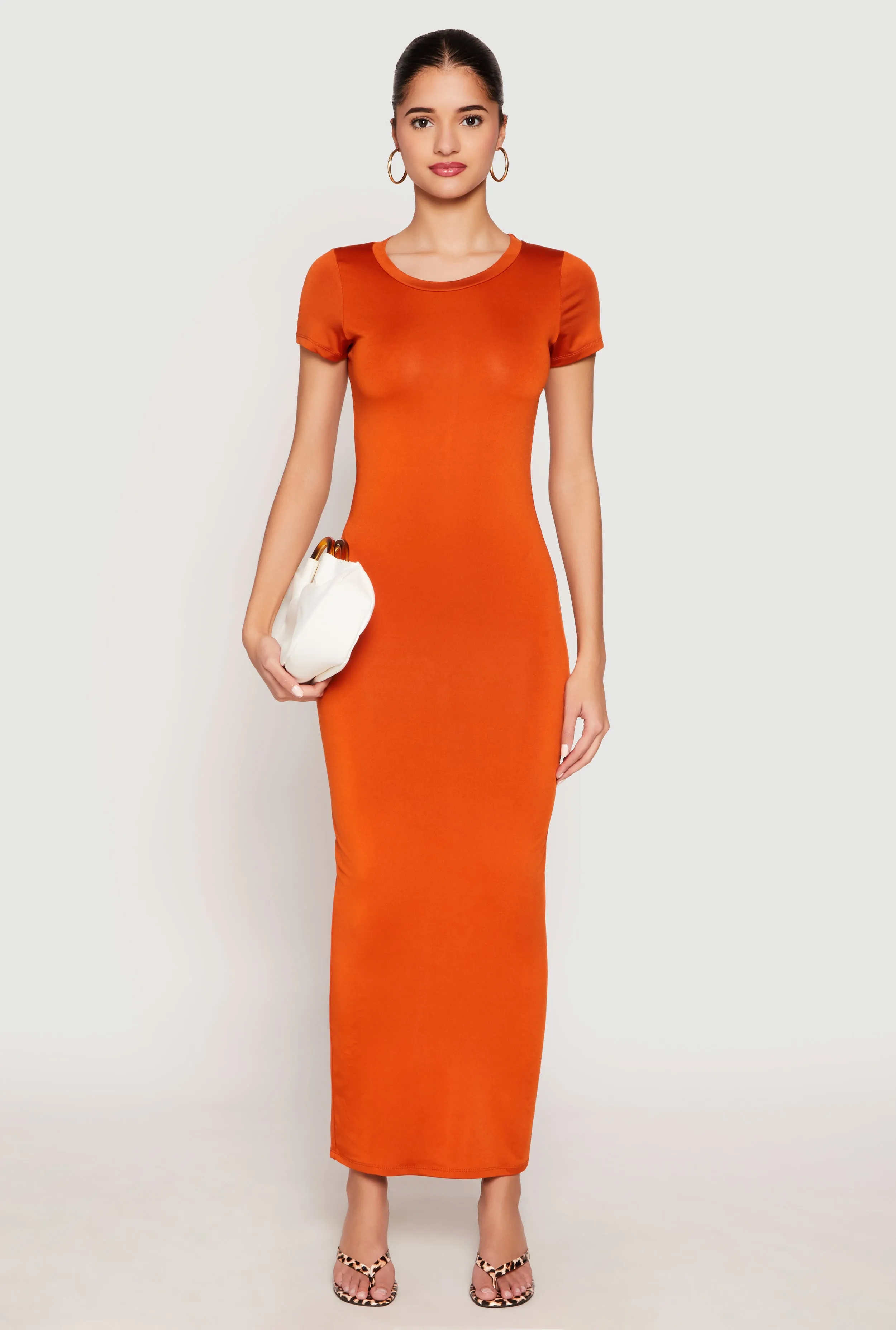 Short Sleeve Slit Back Maxi Dress sold by Rainbow