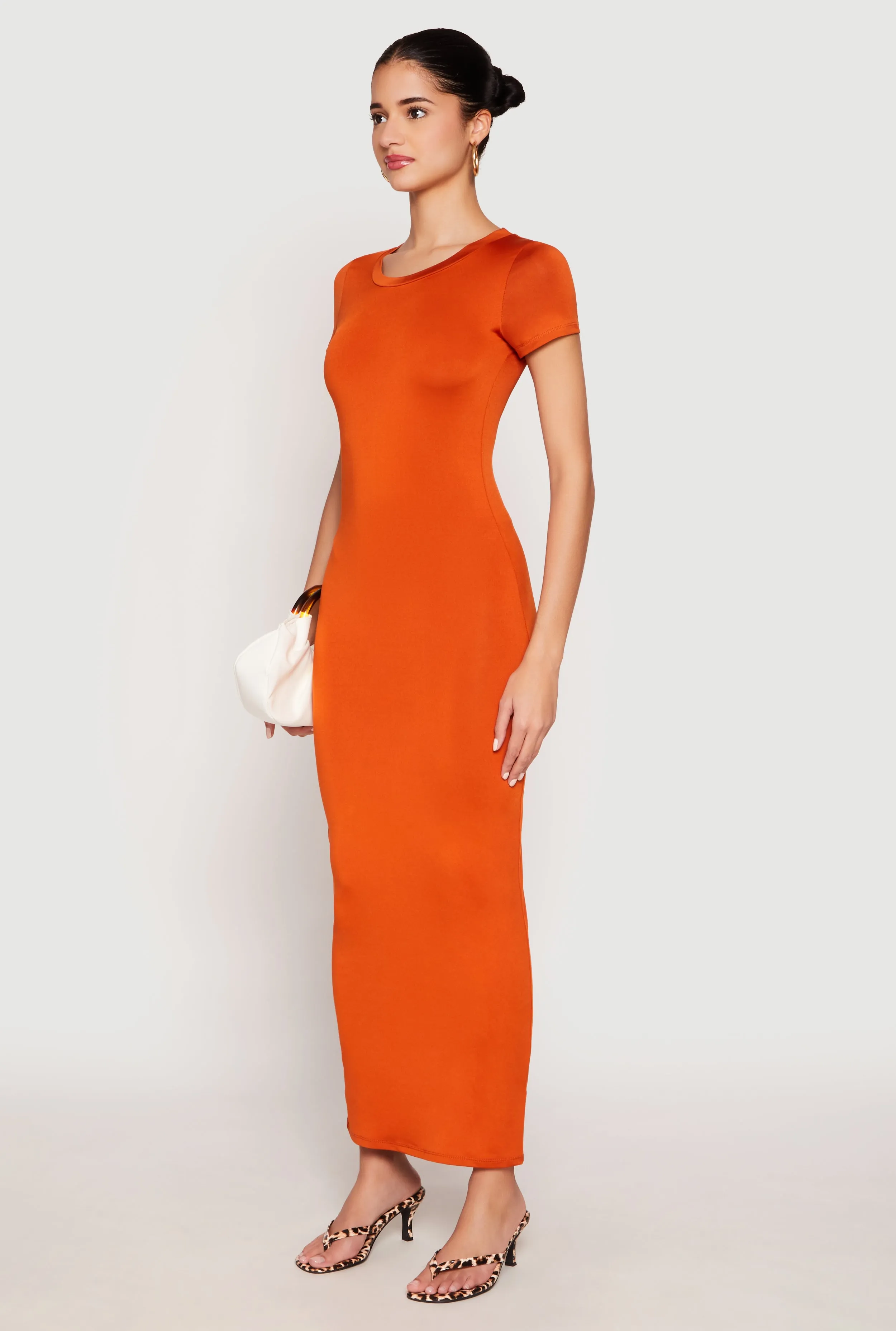 Short Sleeve Slit Back Maxi Dress sold by Rainbow product image thumbnail 2