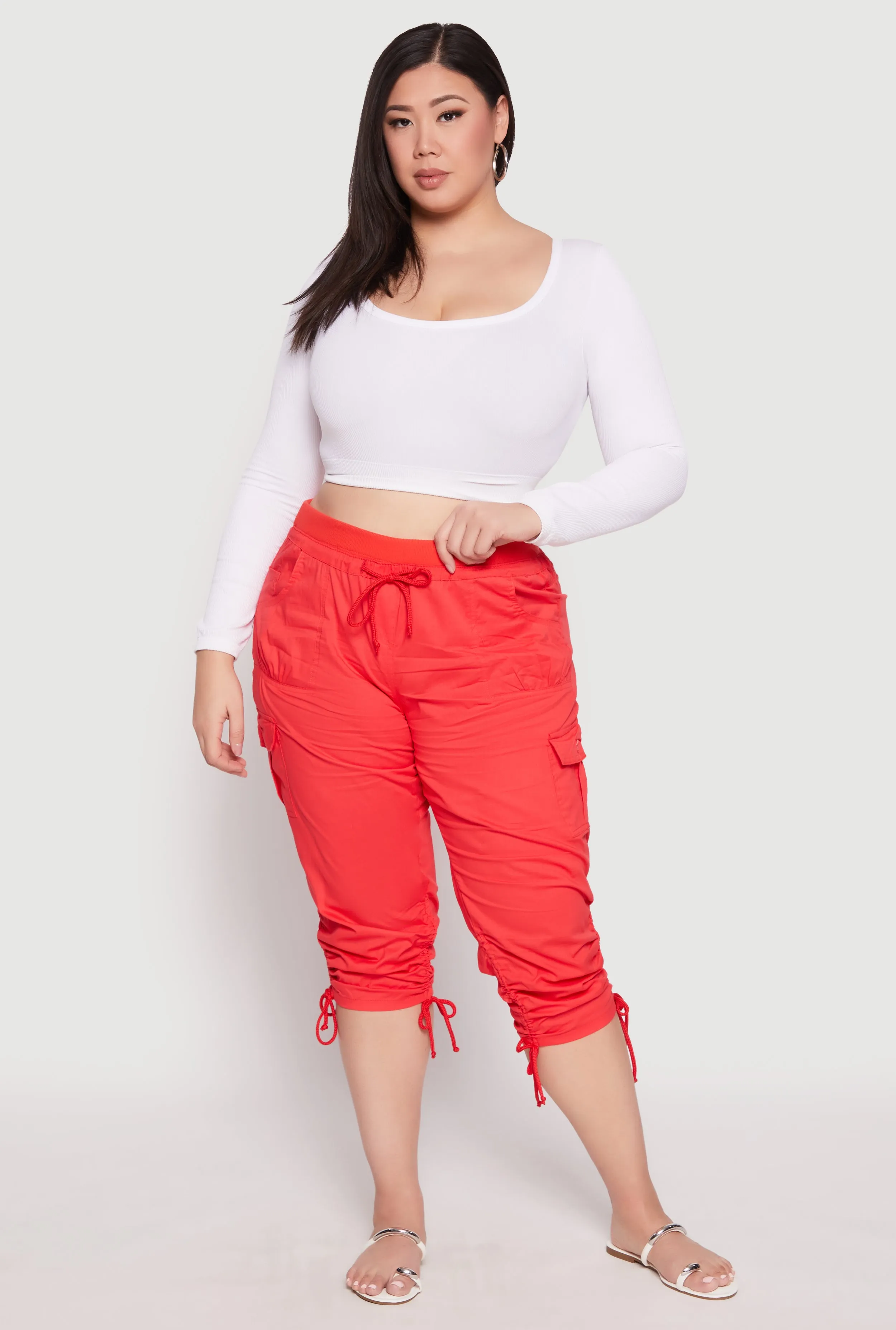 Plus Size Side Ruched Bermuda Shorts sold by Rainbow product image thumbnail 2