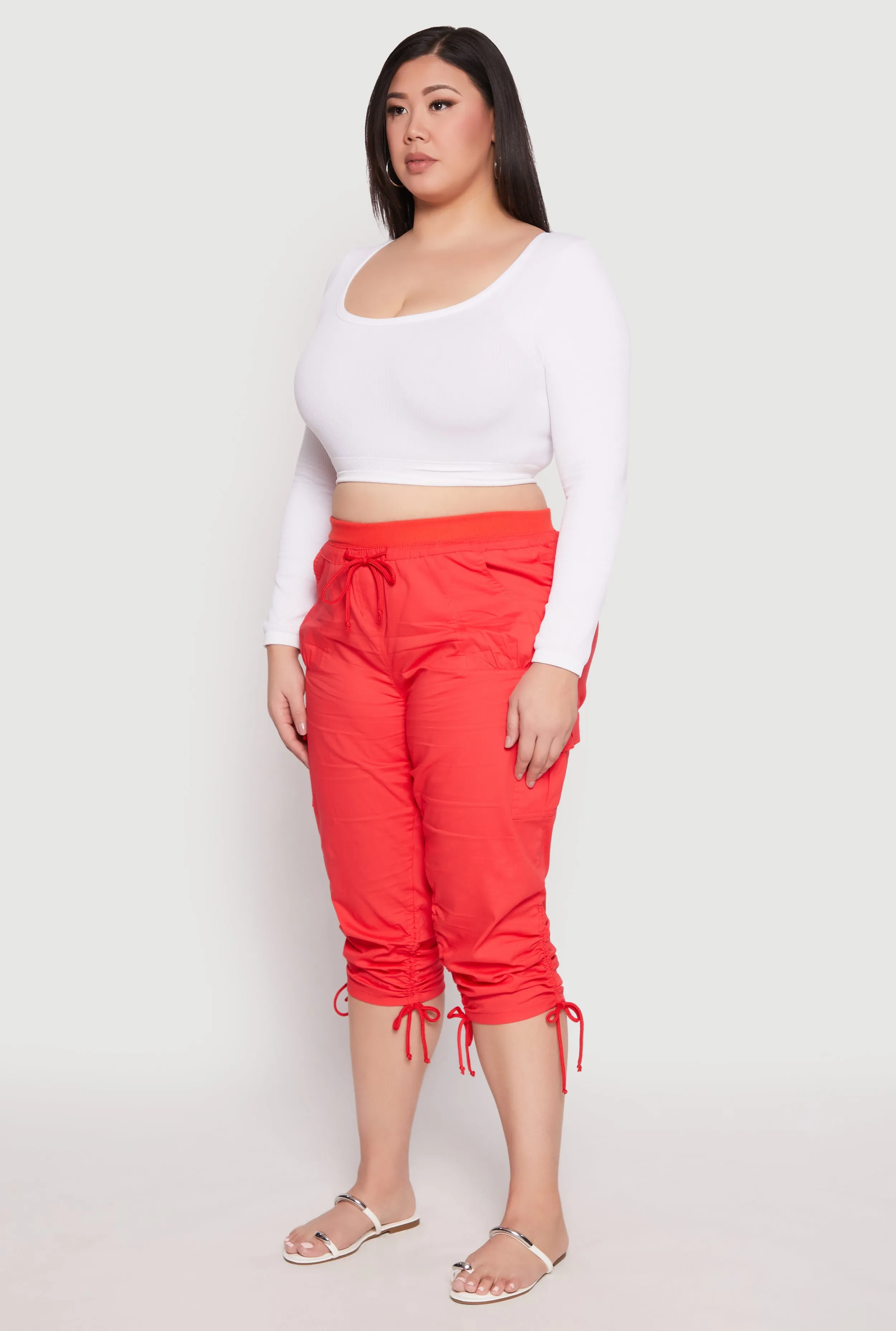 Plus Size Side Ruched Bermuda Shorts sold by Rainbow product image thumbnail 3