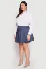 Plus Size Denim High Waisted Pleated Skirt sold by Rainbow