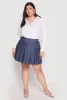 Plus Size Denim High Waisted Pleated Skirt sold by Rainbow