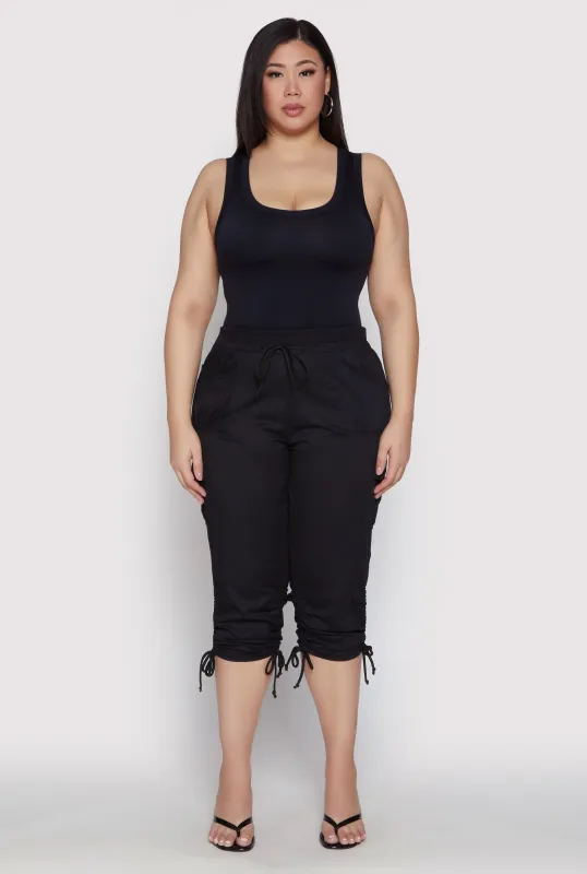 Plus Size Side Ruched Bermuda Shorts sold by Rainbow