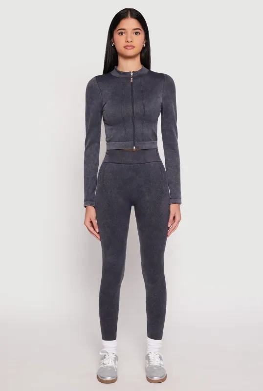 Seamless Mineral Wash High Waisted Leggings sold by Rainbow