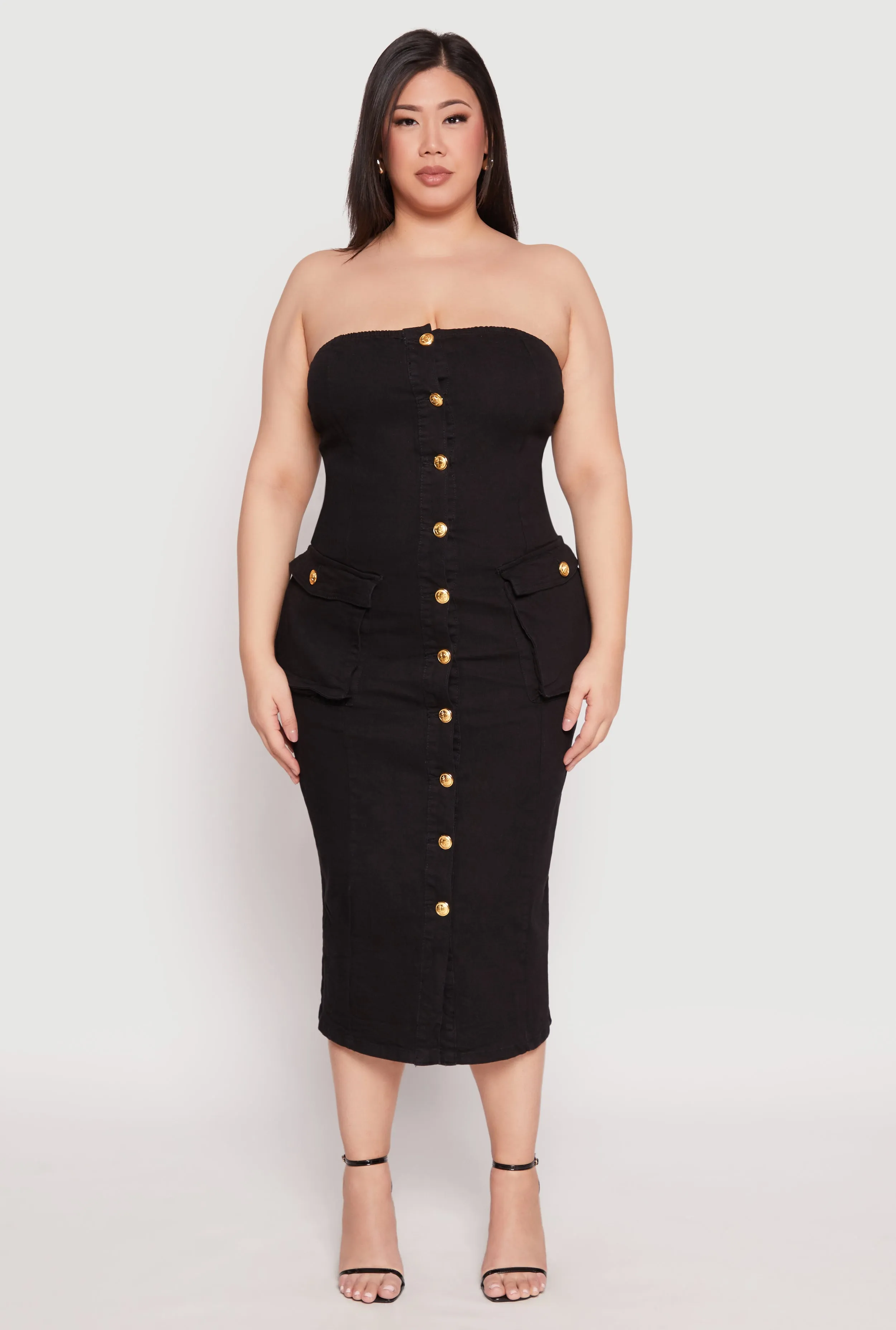 Plus Size Daisy Denim Tube Dress sold by Rainbow