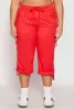 Plus Size Poplin Rolled Cuff Capri Pants sold by Rainbow