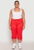 Plus Size Poplin Rolled Cuff Capri Pants sold by Rainbow