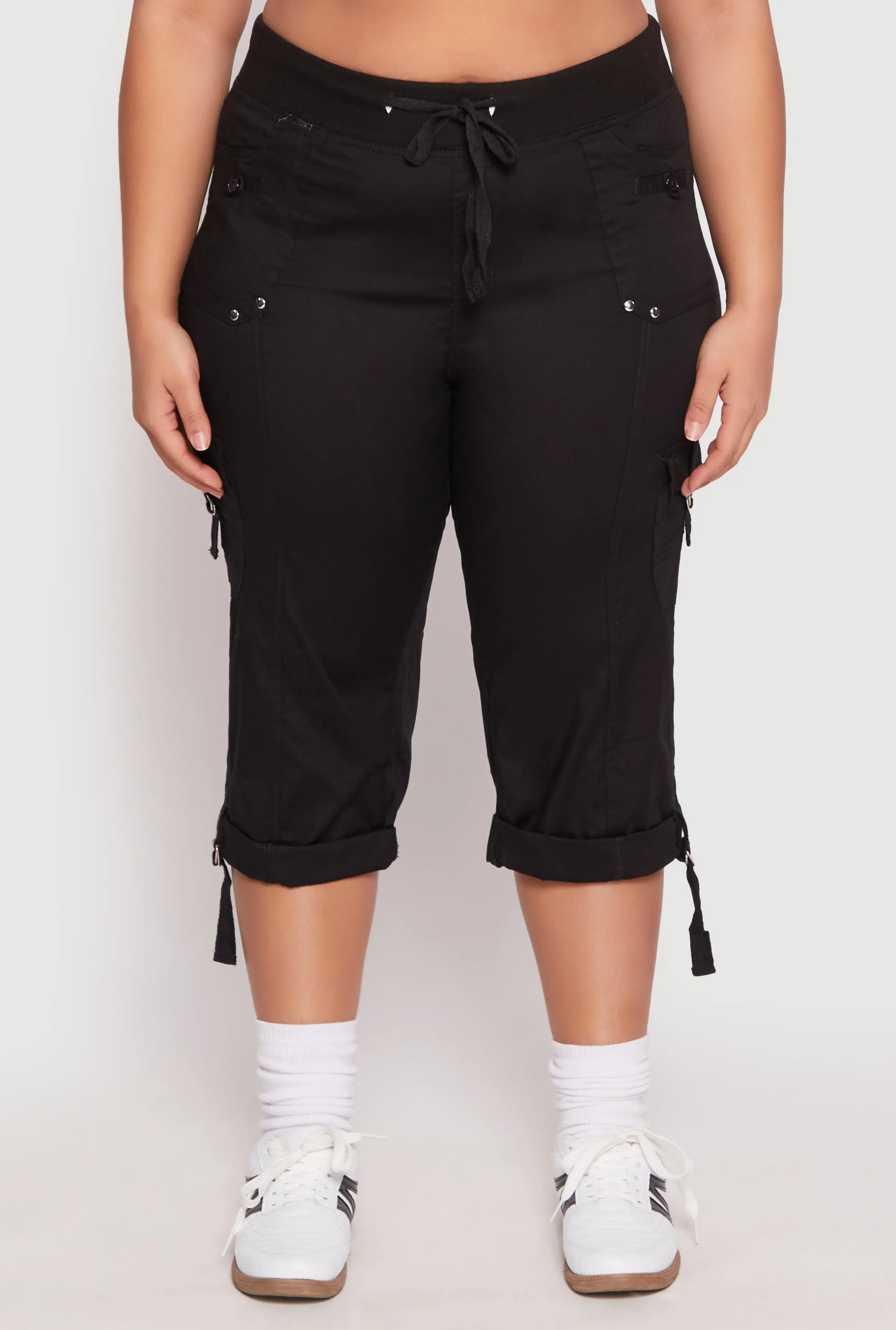 Plus Size Poplin Rolled Cuff Capri Pants sold by Rainbow product image thumbnail 5