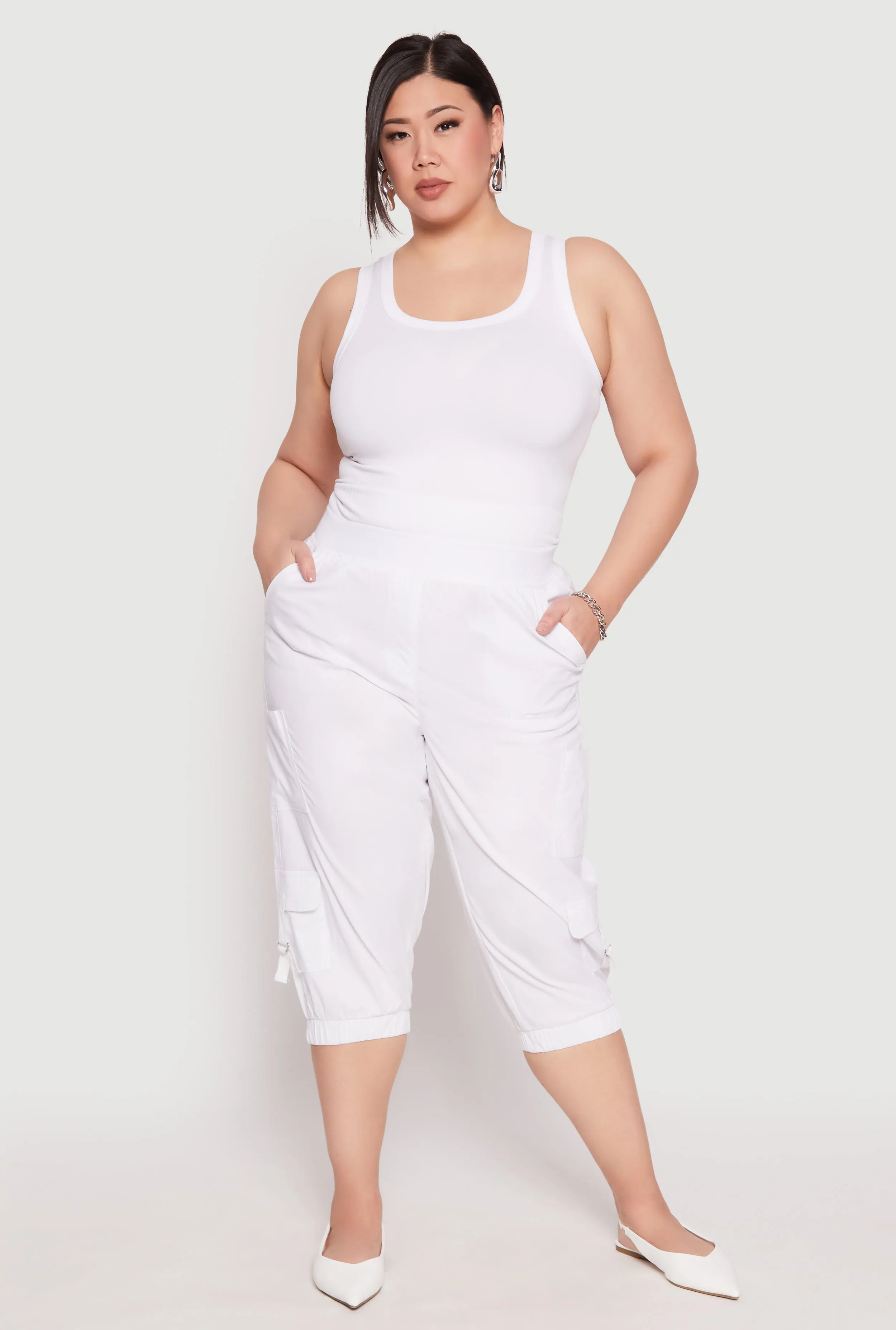 Plus Size Poplin Pull On Capri Pants sold by Rainbow product image thumbnail 2